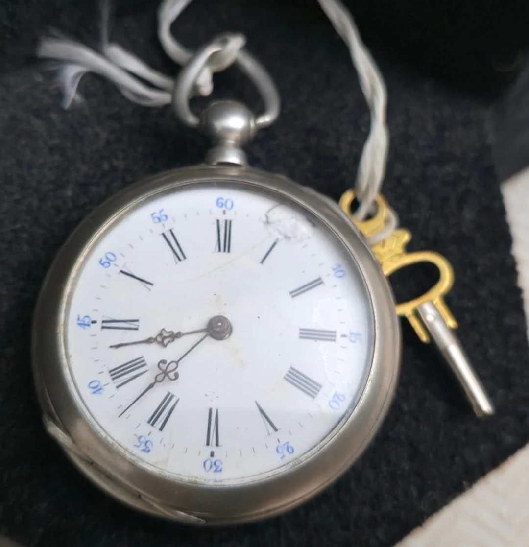 Reloj de bolsillo antiguo - pocket watch plata maciza solid silver - 1900-1949