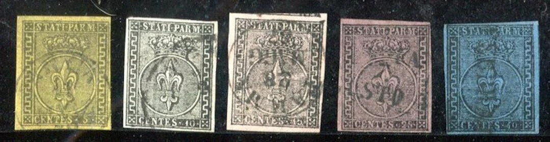 Italian Ancient States - Parma 1852 - The 1st series of 5...