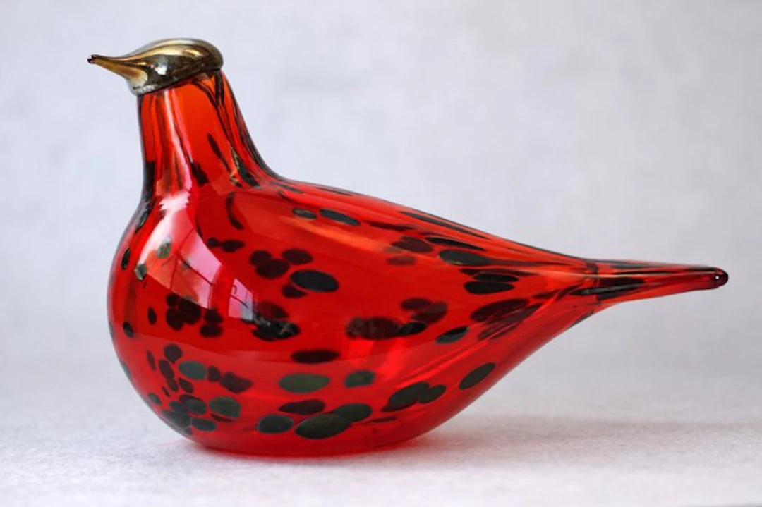 Italla - Oiva Toikka - Jar - Ruby Bird - Glass