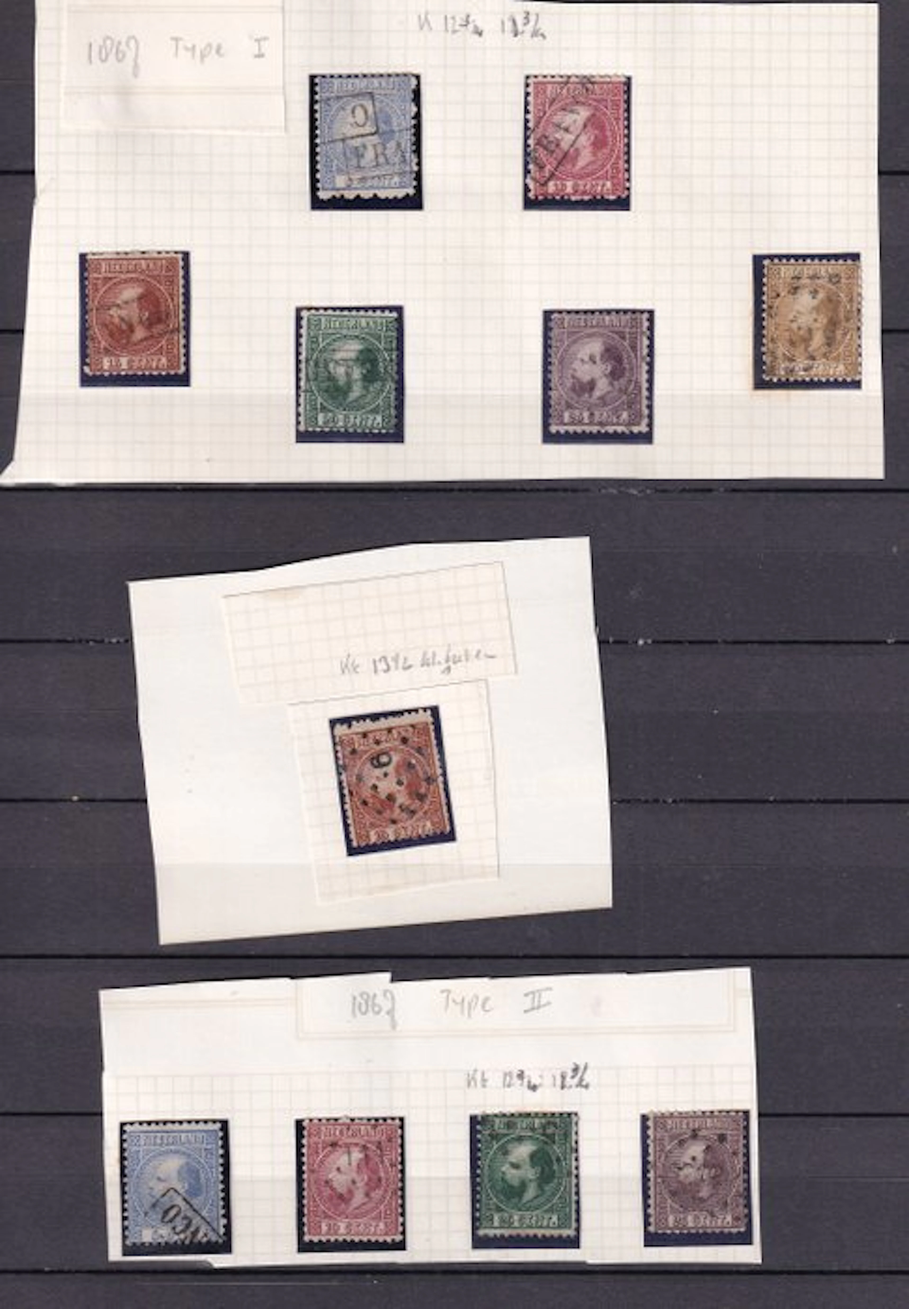 Netherlands 1867 - Partij tandingen Willem III 1867