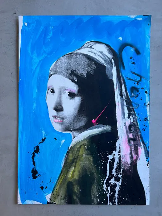 Ronald Chapeau (1969) - Meisje met de Parel - Vermeer (handfinished)