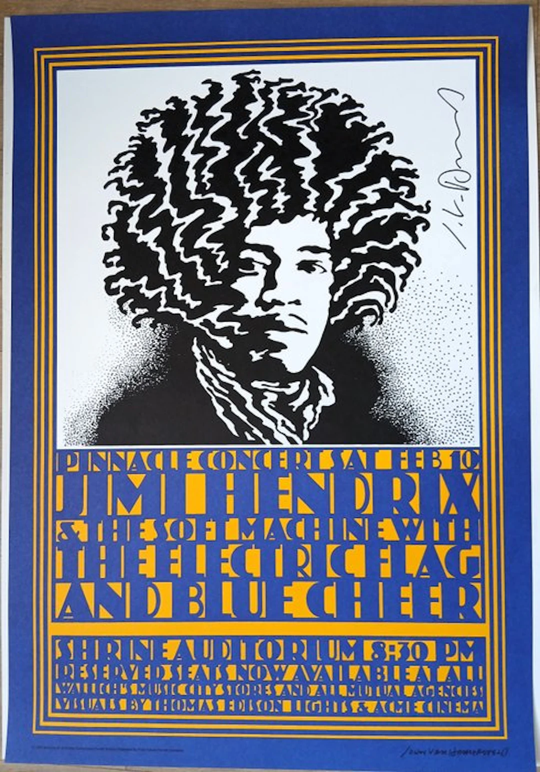 Jimi Hendrix Soft Machine Los Angeles 1968 hand-signed by...