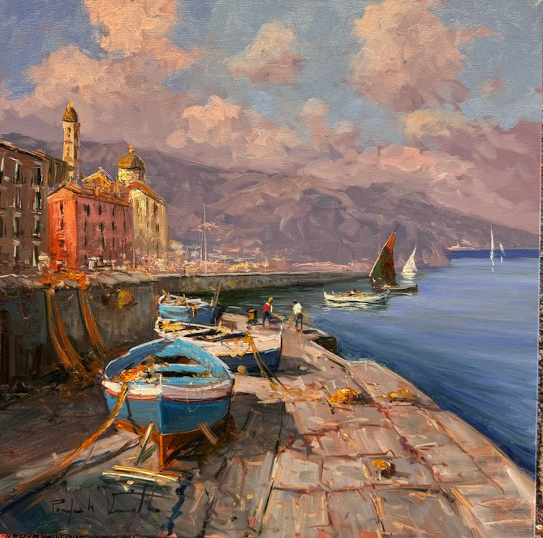 Pasquale Vuotto (1958) - Pomeriggio sul molo di Mergellina Napoli