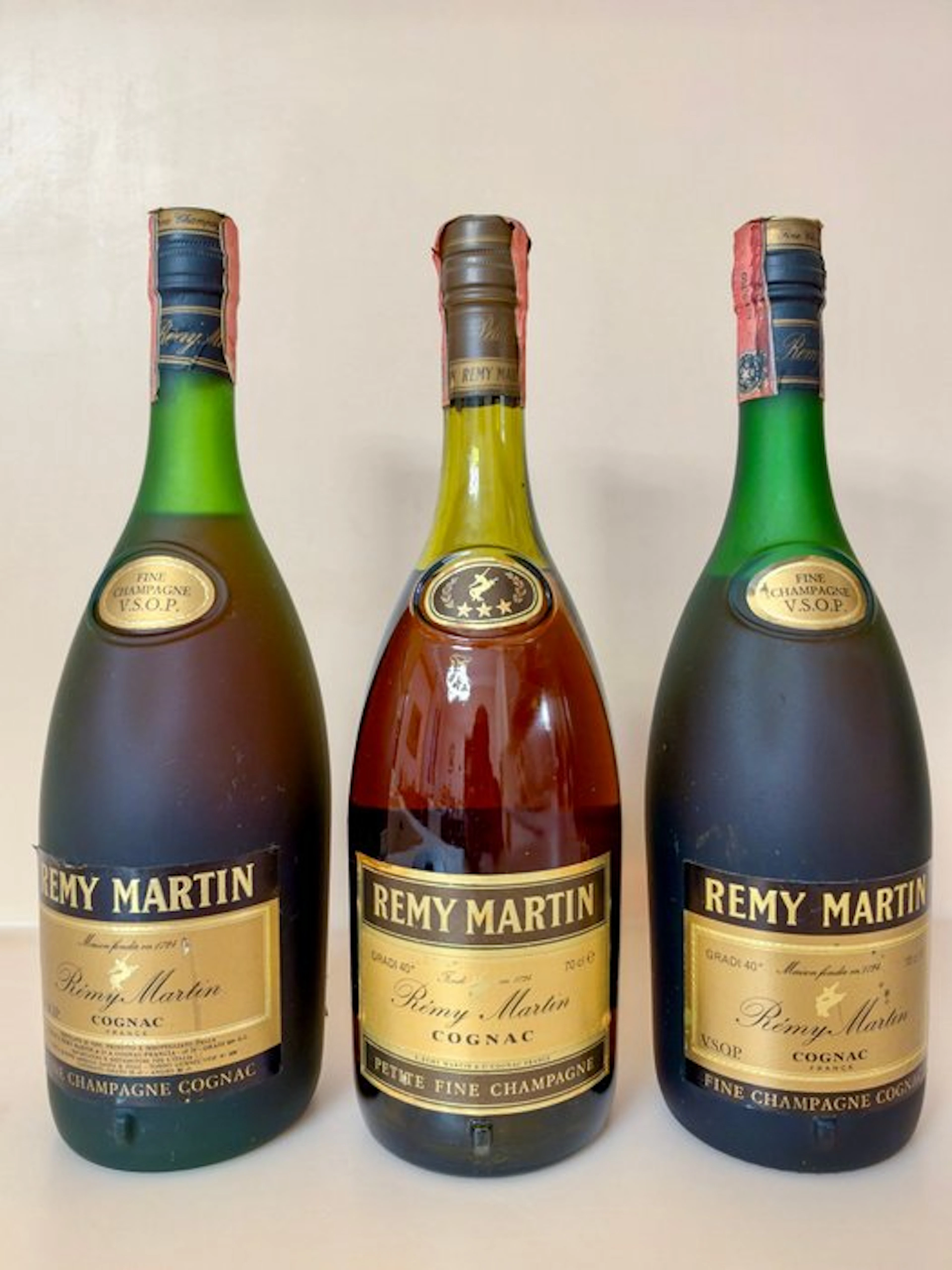 Rémy Martin - VSOP + 3 Star - b. 1980s, 1970s - 70cl - 3 bottles