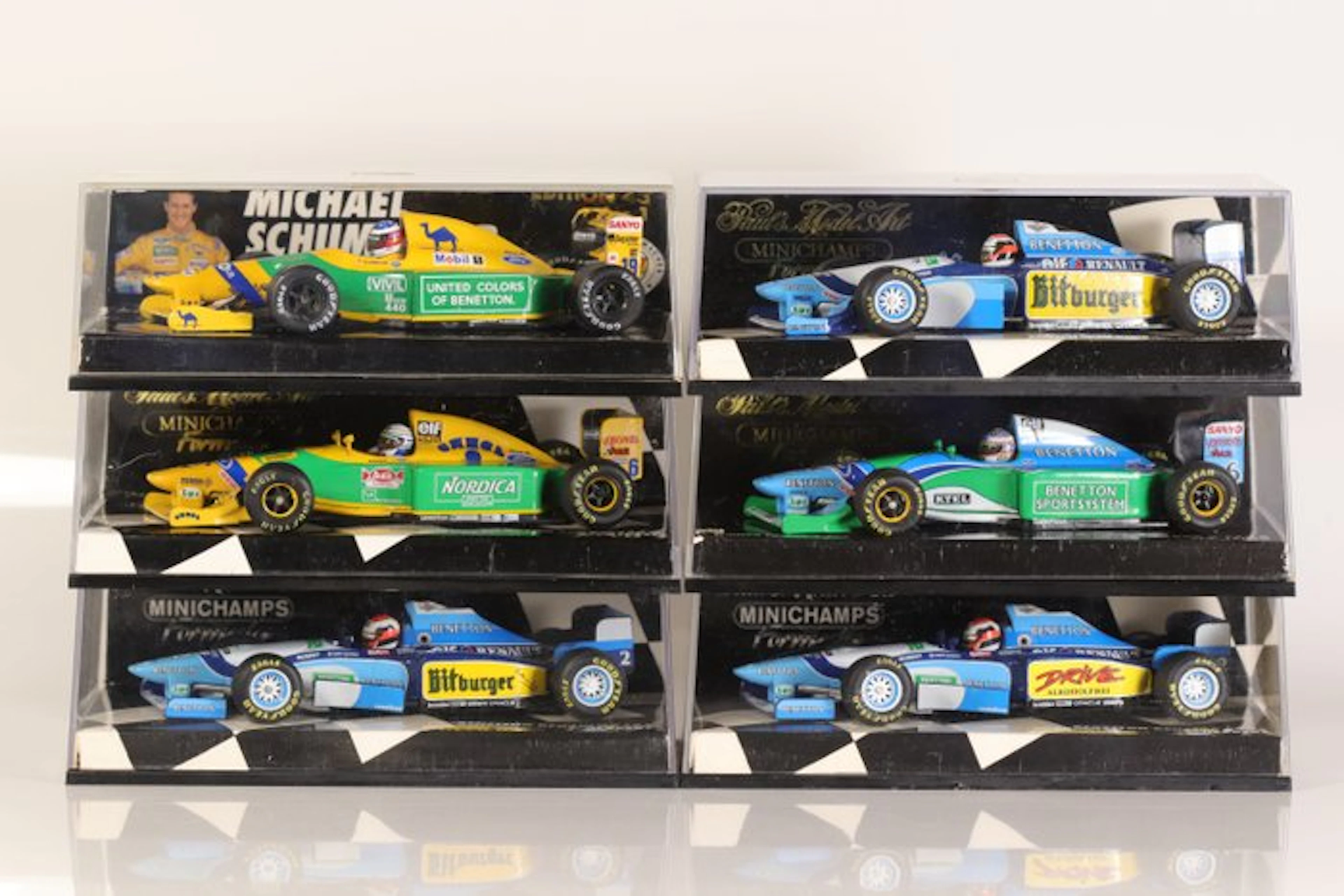 MiniChamps 1:43 - Model car (6) - Lot of 6 Benetton...