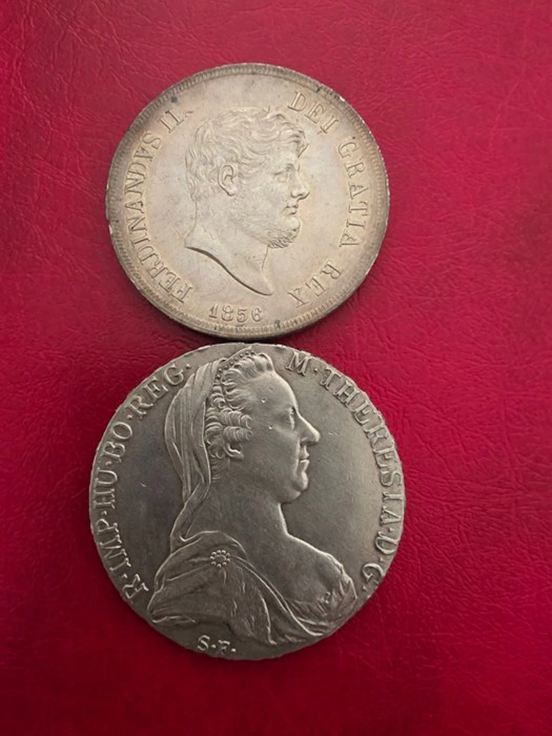 Italy. Piastra da 120 Grana 1856 + Tallero di Convenzione