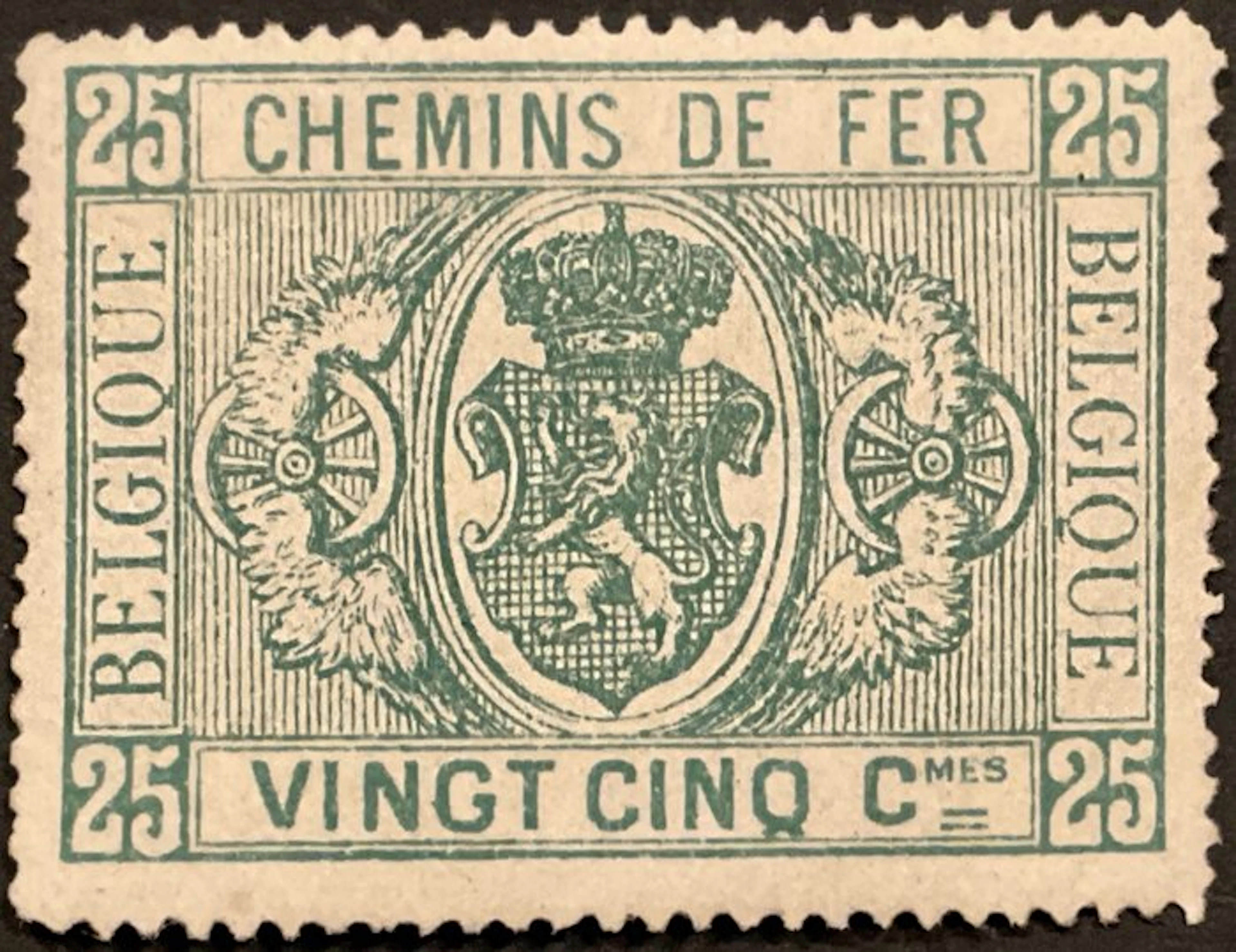 Belgium 1879/1882 - Railway stamp - 25c Green - First...