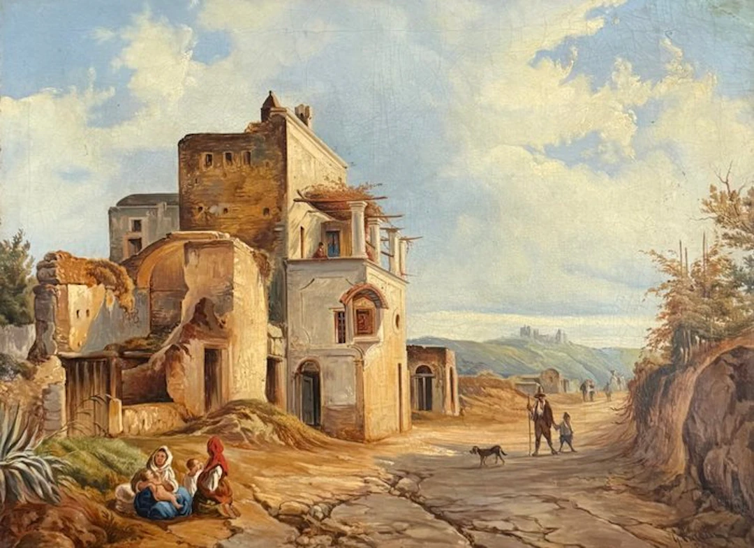 Consalvo Carelli (1818-1900) - Paesaggio nei pressi di Napoli