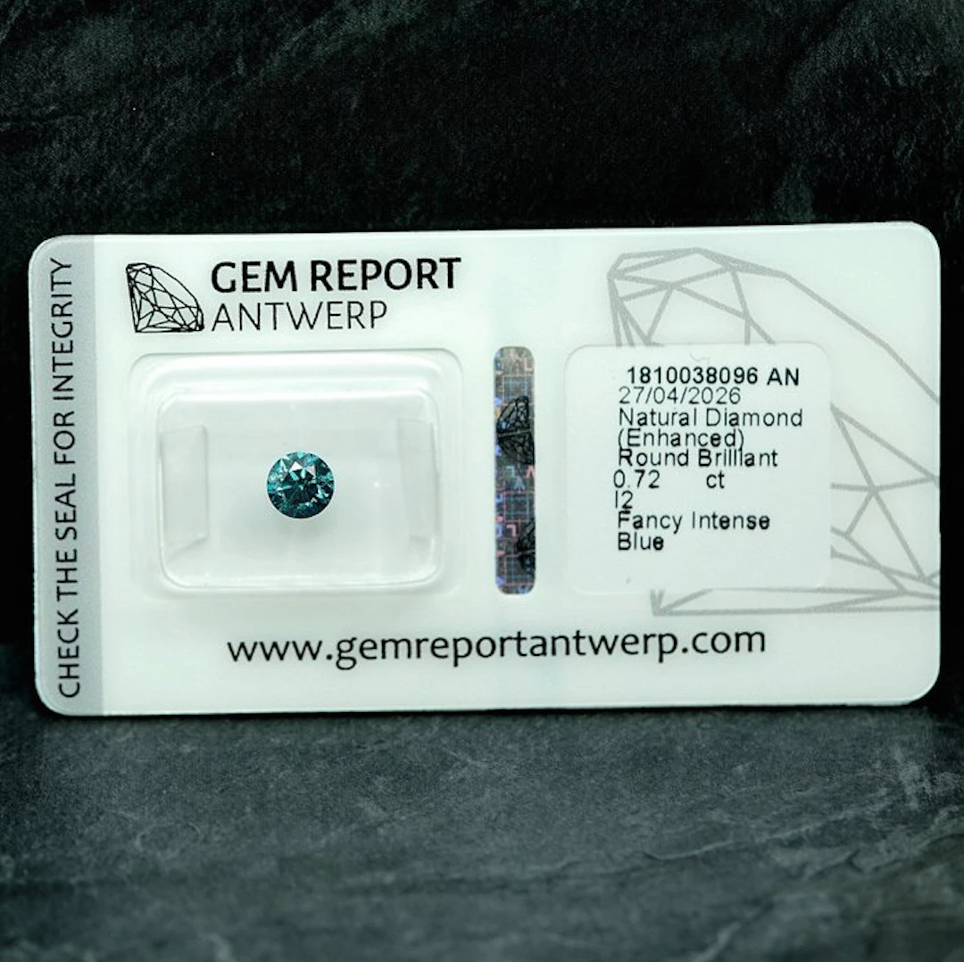 1 pcs Diamond (Colour-treated) - 0.72 ct - Round - Fancy...