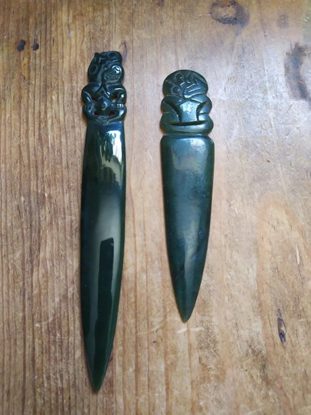 Pounamu Greenstone Nephrite Jade Letter Opener - Maori...