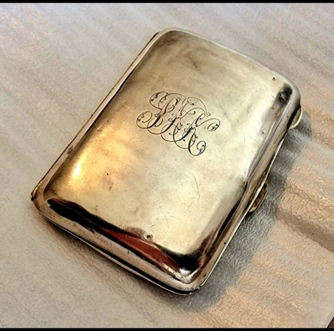W N LTD - Cigarette case - .915 silver - Rare WWI Silver Cigarette