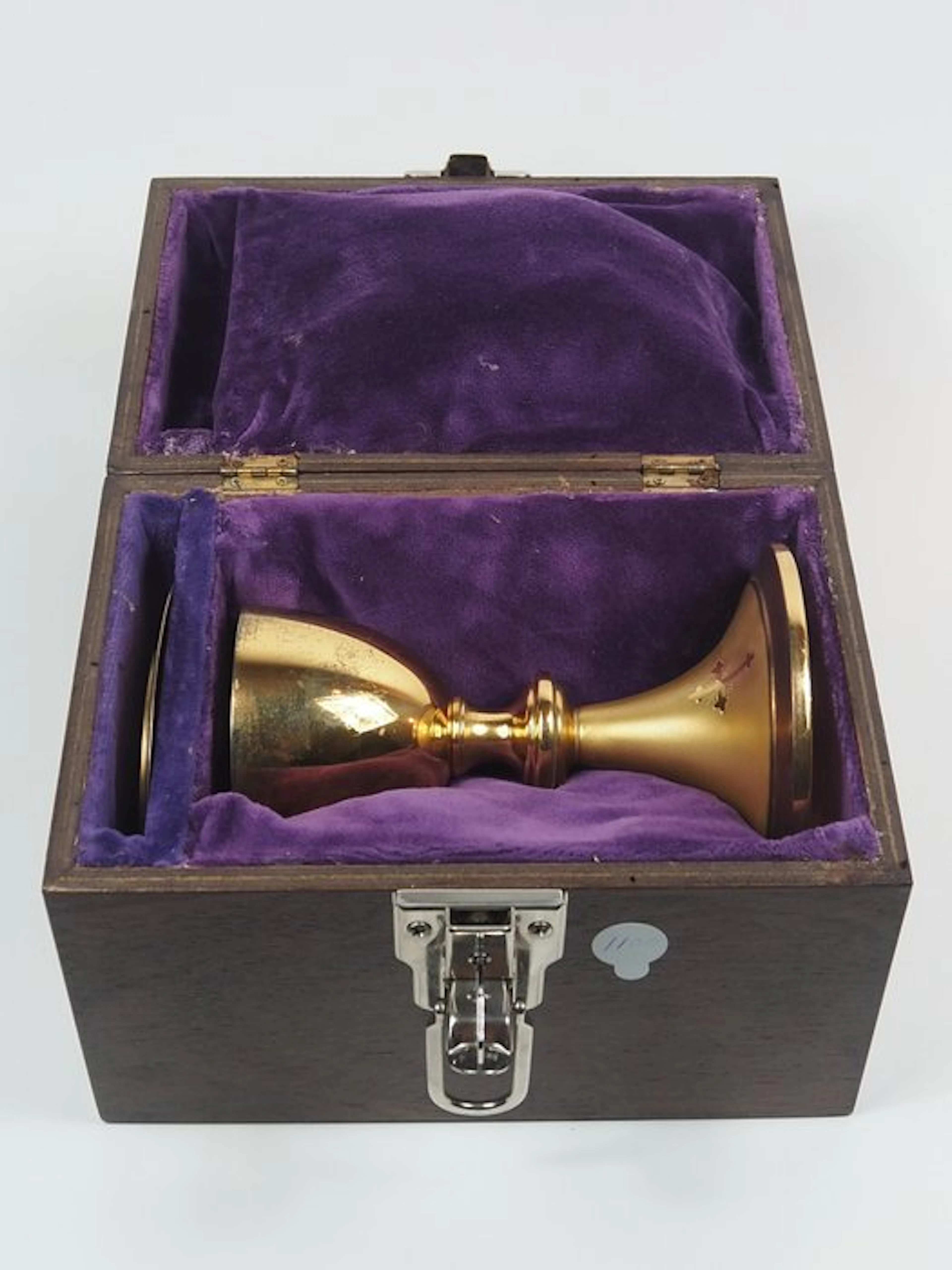 Chalice (3) - Gilt brass, .925 silver - Chalice with silver paten