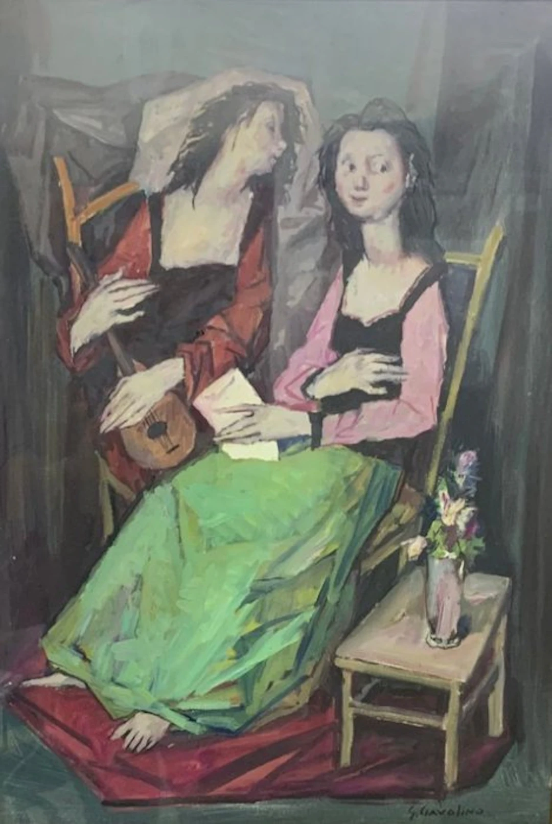 Giuseppe Ciavolino (1918-2011) - Ritratto di due donne