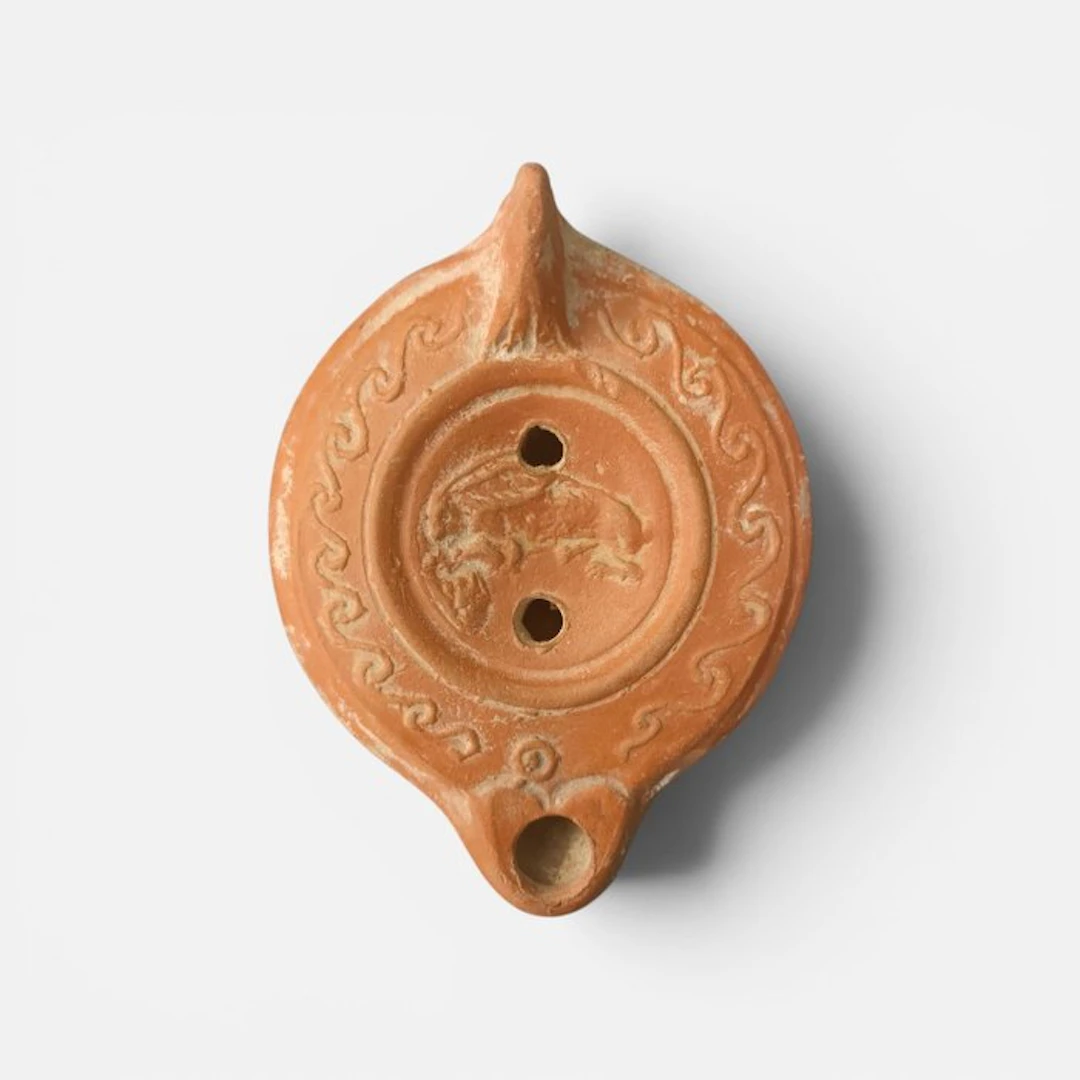 Ancient Roman Terracotta Oil Lamp 12,50 cm.