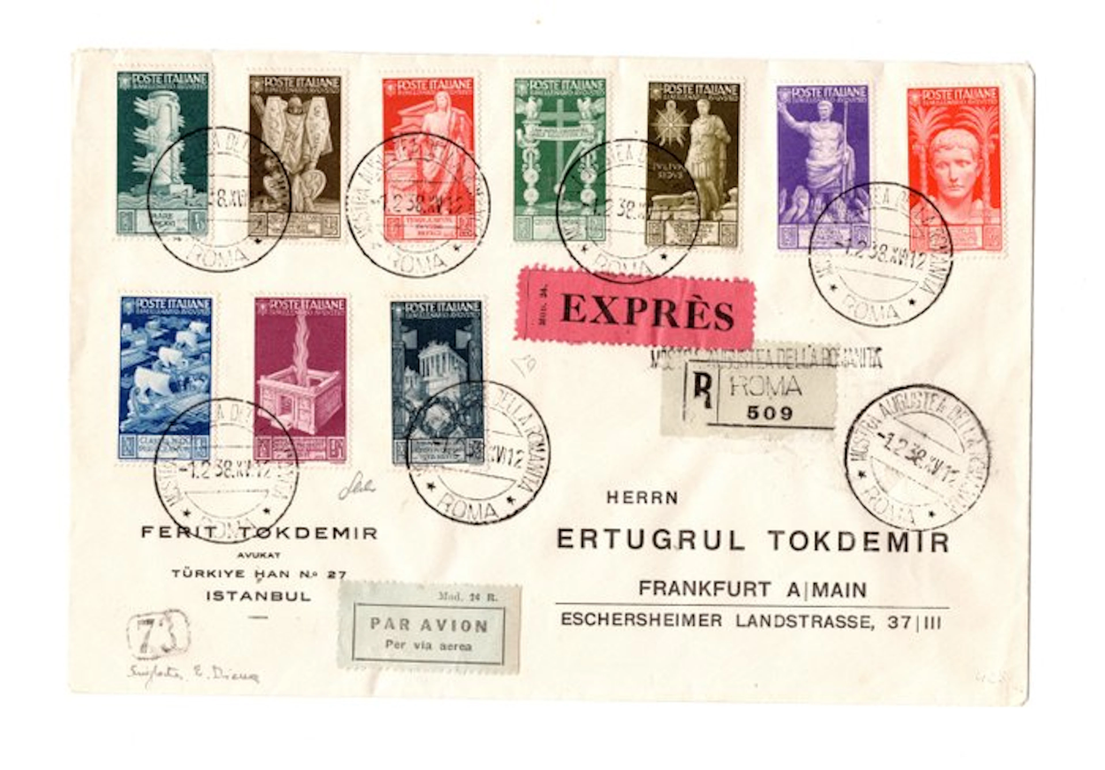 Italy Kingdom 1937/1937 - Philatelic letter with the 'Augusto' series
