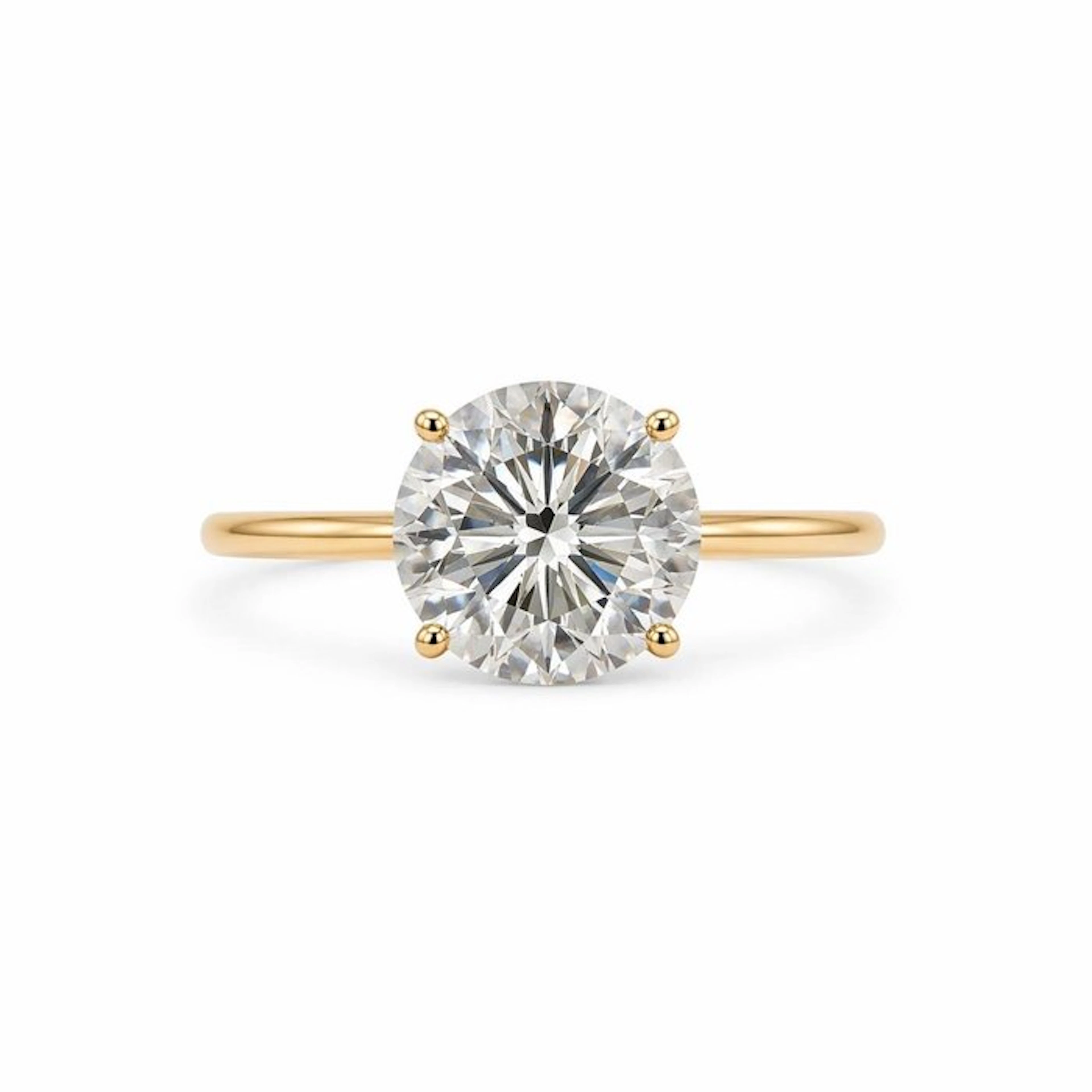 No reserve price - Ring - 14 kt. Yellow gold - 3.00ct. tw. Diamond (Lab-grown)