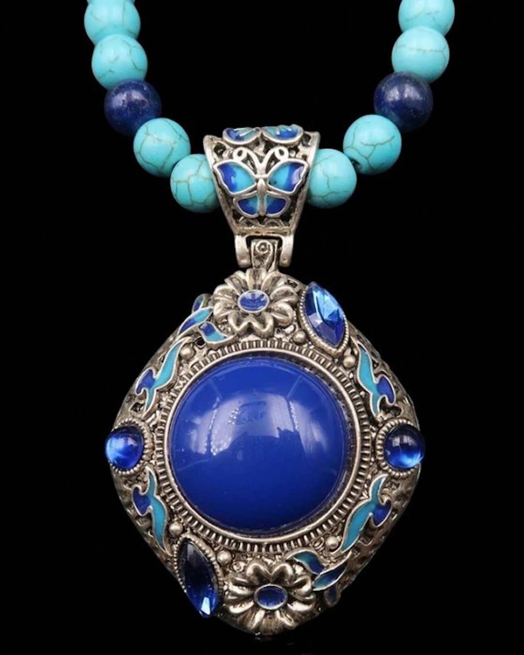 Lapis lazuli - Turquoise howlite - Buddhist meditation...