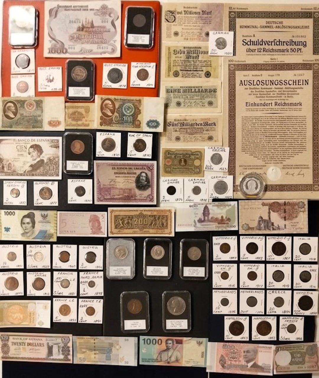 World. World collection coins lot with silver and...