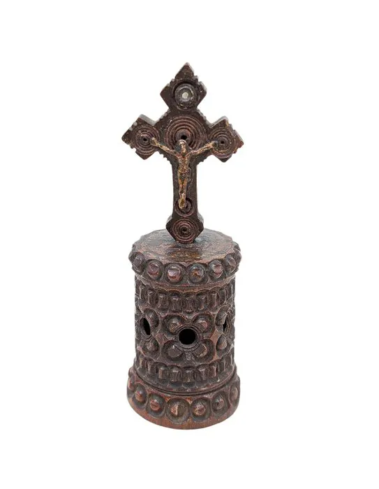 Antique Crucifix - Wood - 1850-1900 - Antique travel altar