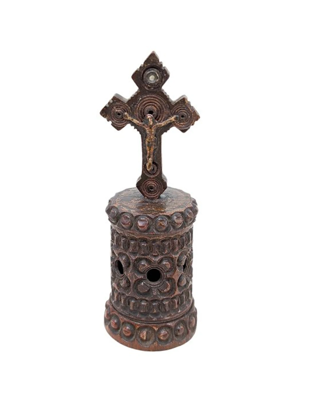 Antique Crucifix - Wood - 1850-1900 - Antique travel altar