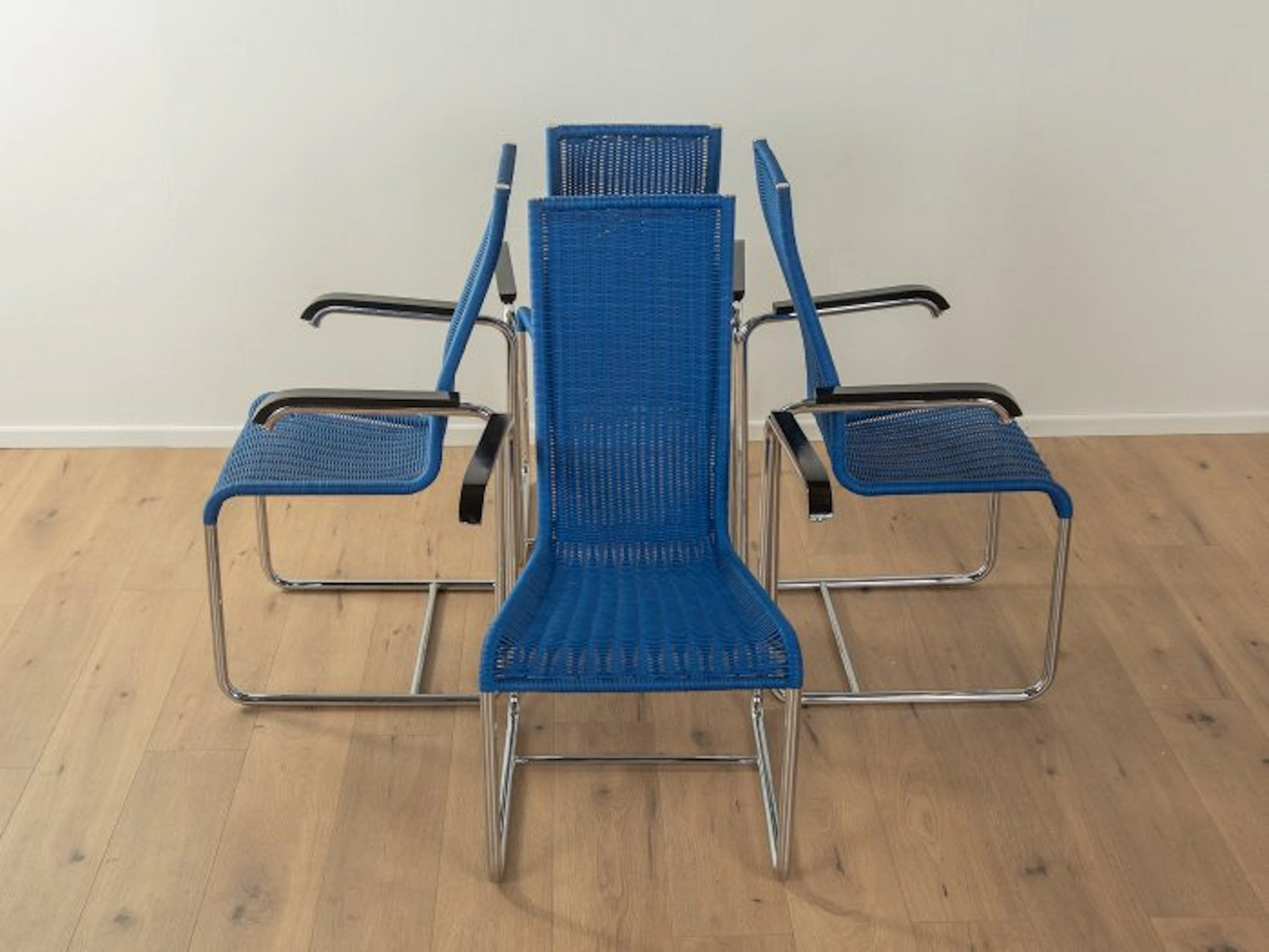 Tecta - Marcel Breuer - Chair (4) - Steel, Rattan - D25 cantilever chairs