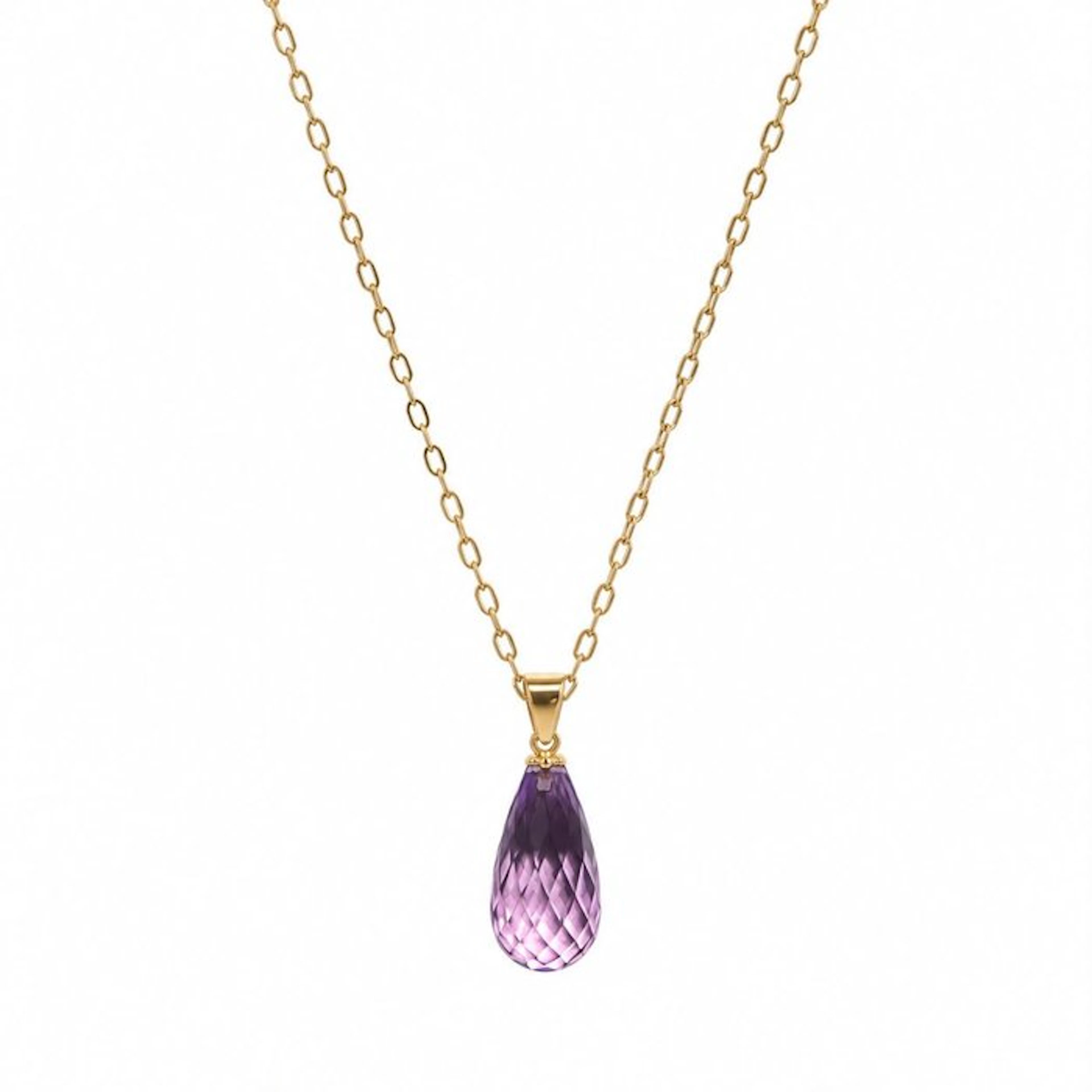 No reserve price - Necklace - 18 kt. Yellow gold Amethyst
