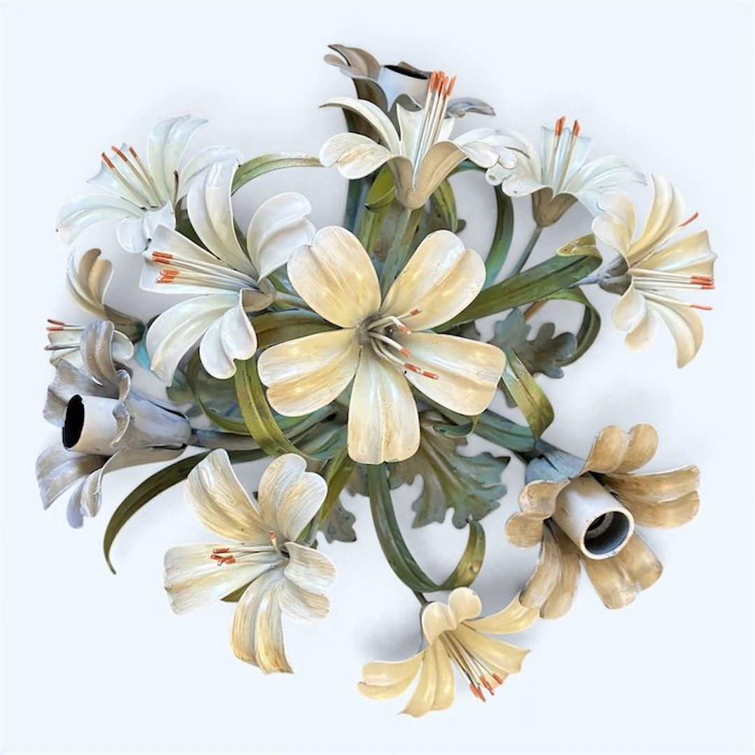 Hanging lamp - Metal - Florentine floral bouquet