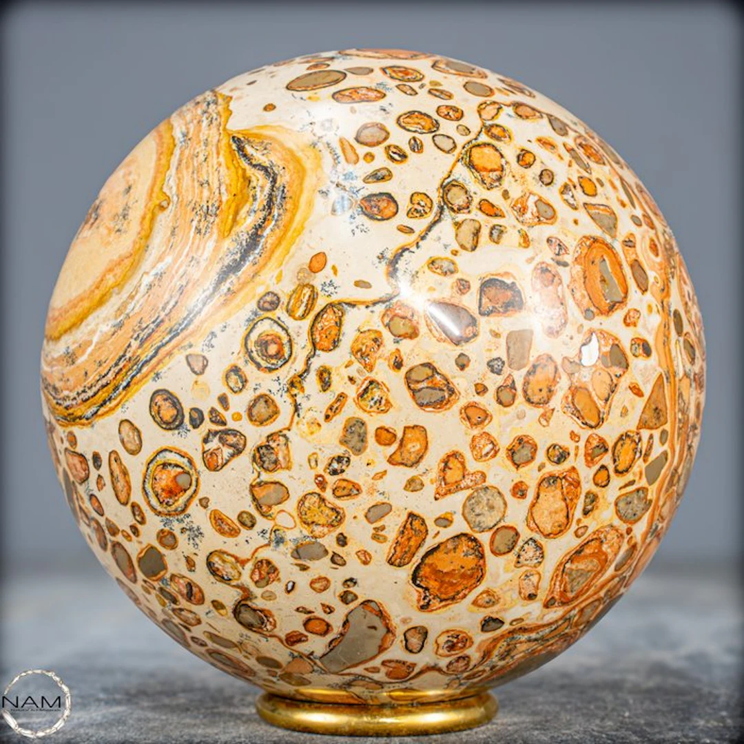 Natural First Quality Leopard Jasper Sphere- 1970.39 g