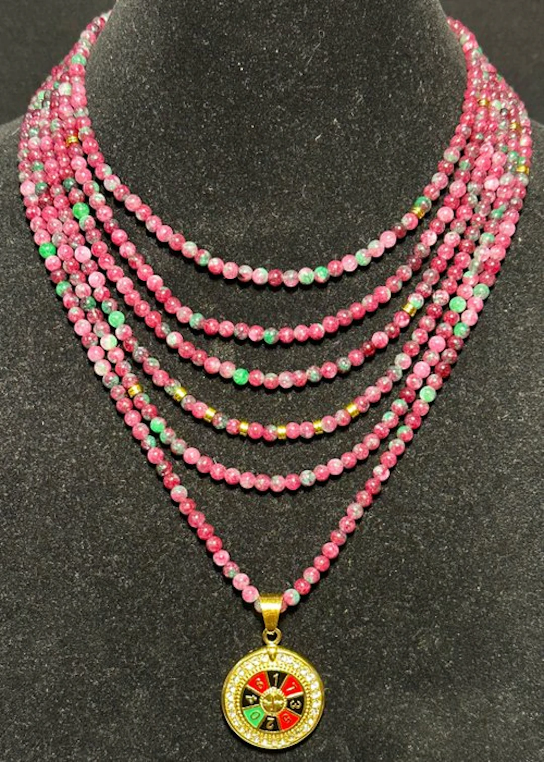 Natural Watermelon Tourmaline with pendant "Fartuna"