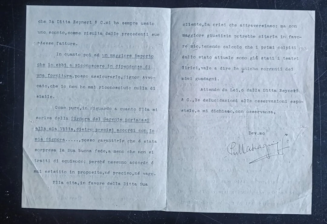 Pietro Mascagni - Pietro Mascagni - Autograph letter - 1915 - 1915