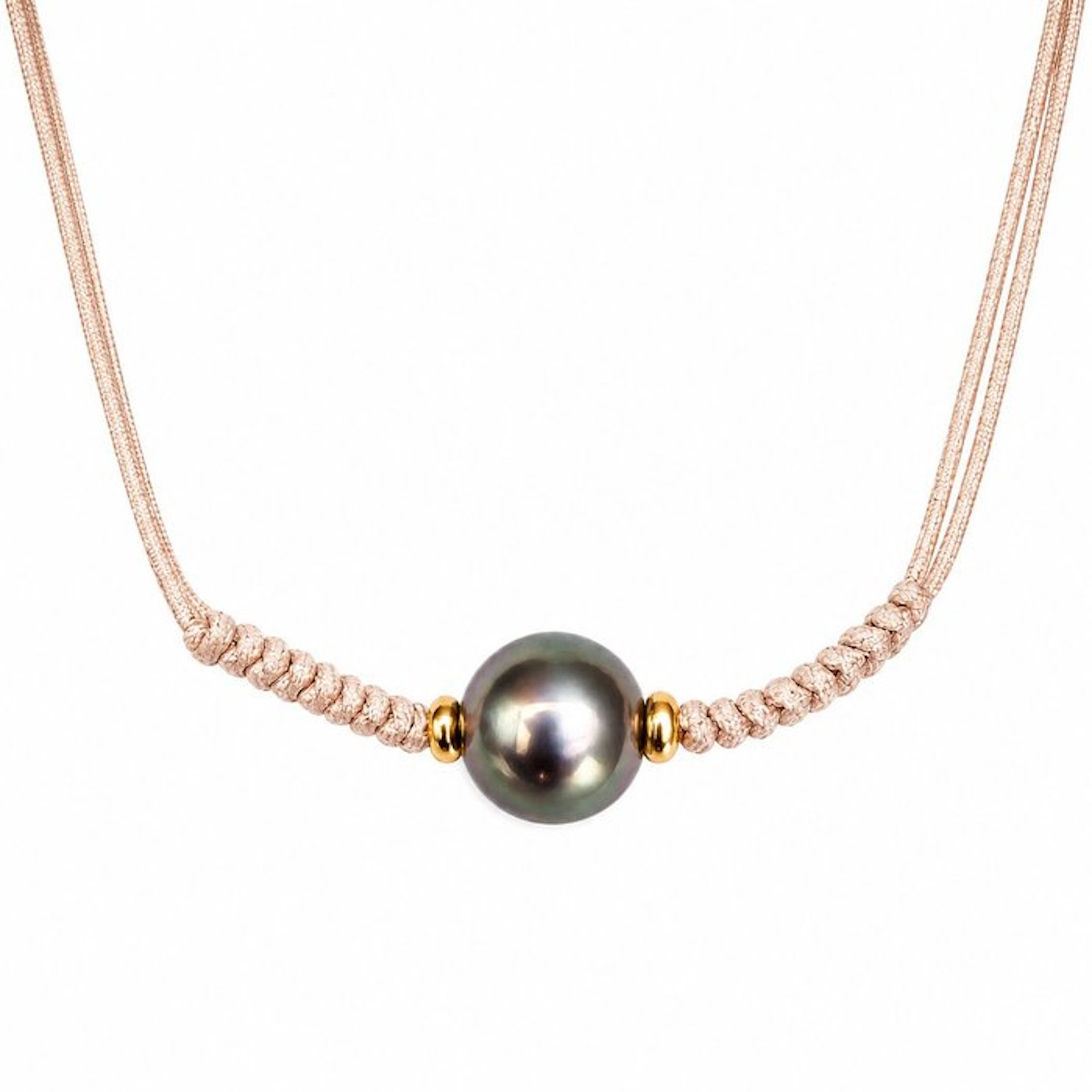 No reserve price - 2 piece jewellery set - 18 kt. Yellow gold Pearl - Tahiti