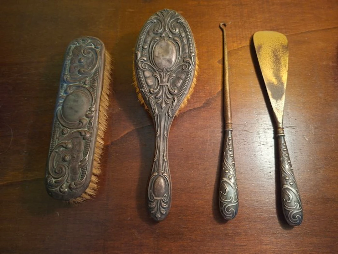 Art Deco Toilet set (4) - .800 silver