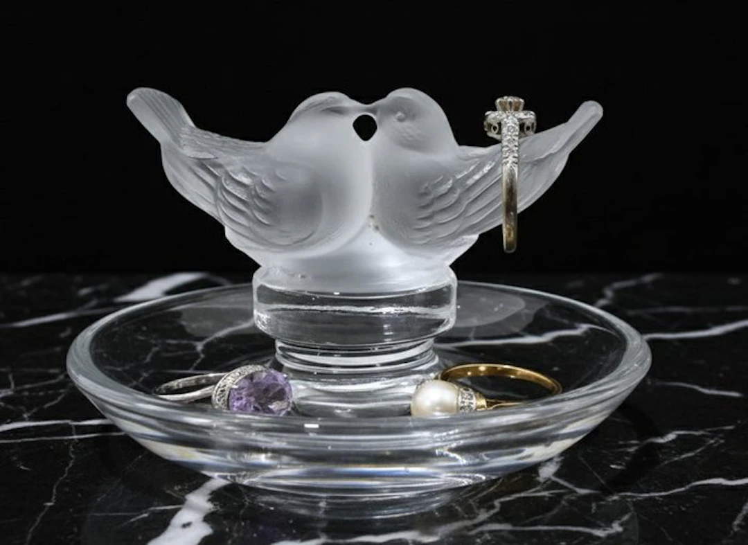 Lalique - Jewellery box - Lovebirds - Crystal