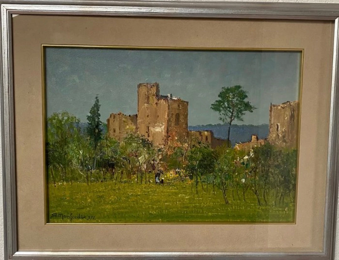Sergio Manfredi (1932-?) - Il castello di Zocco ( Lago Trasimeno)