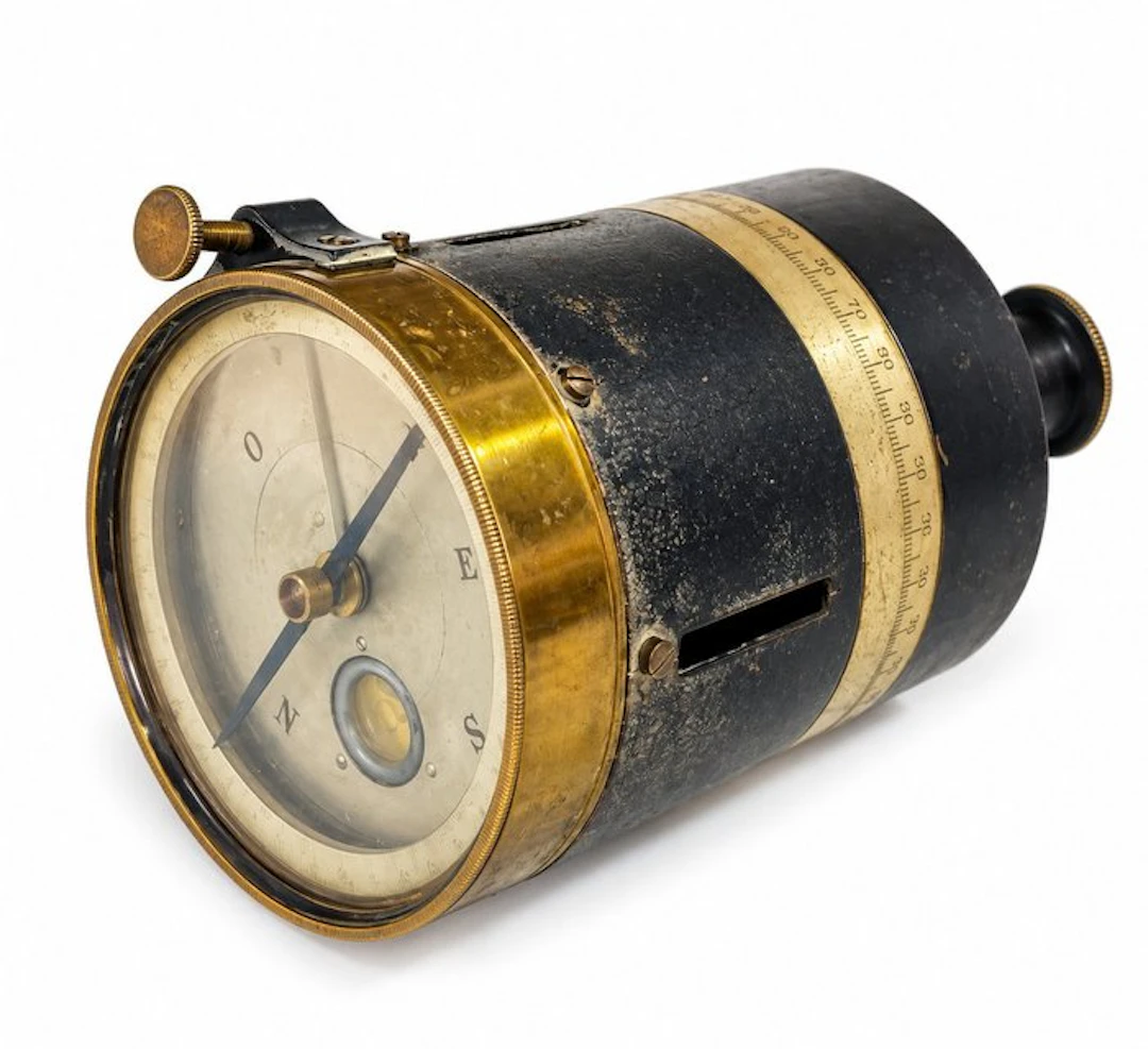 Theodolite - équerre d’arpenteur XXL pivotant à boussole...
