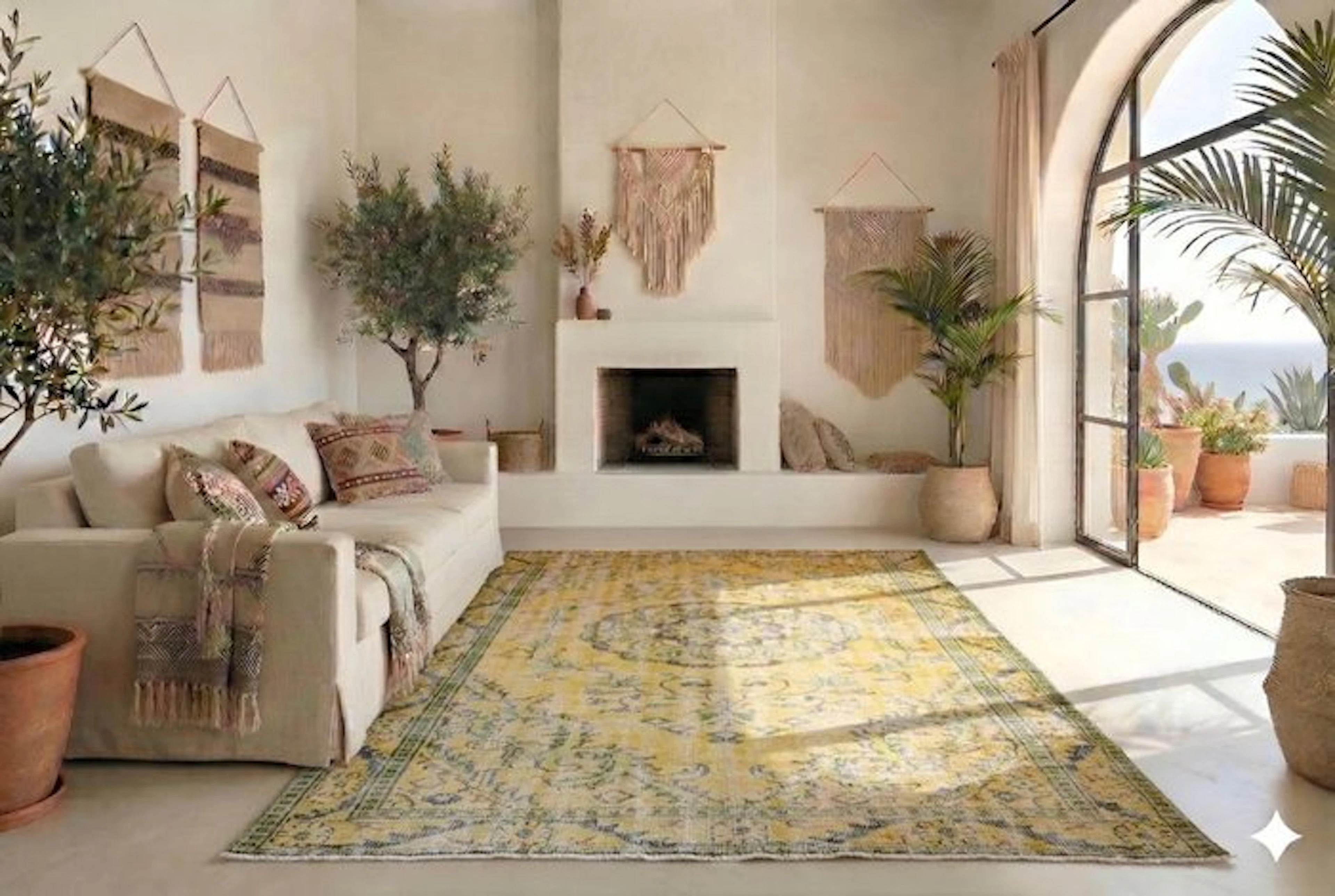 Yellow vintage - Rug - 280 cm - 165 cm - with certificate
