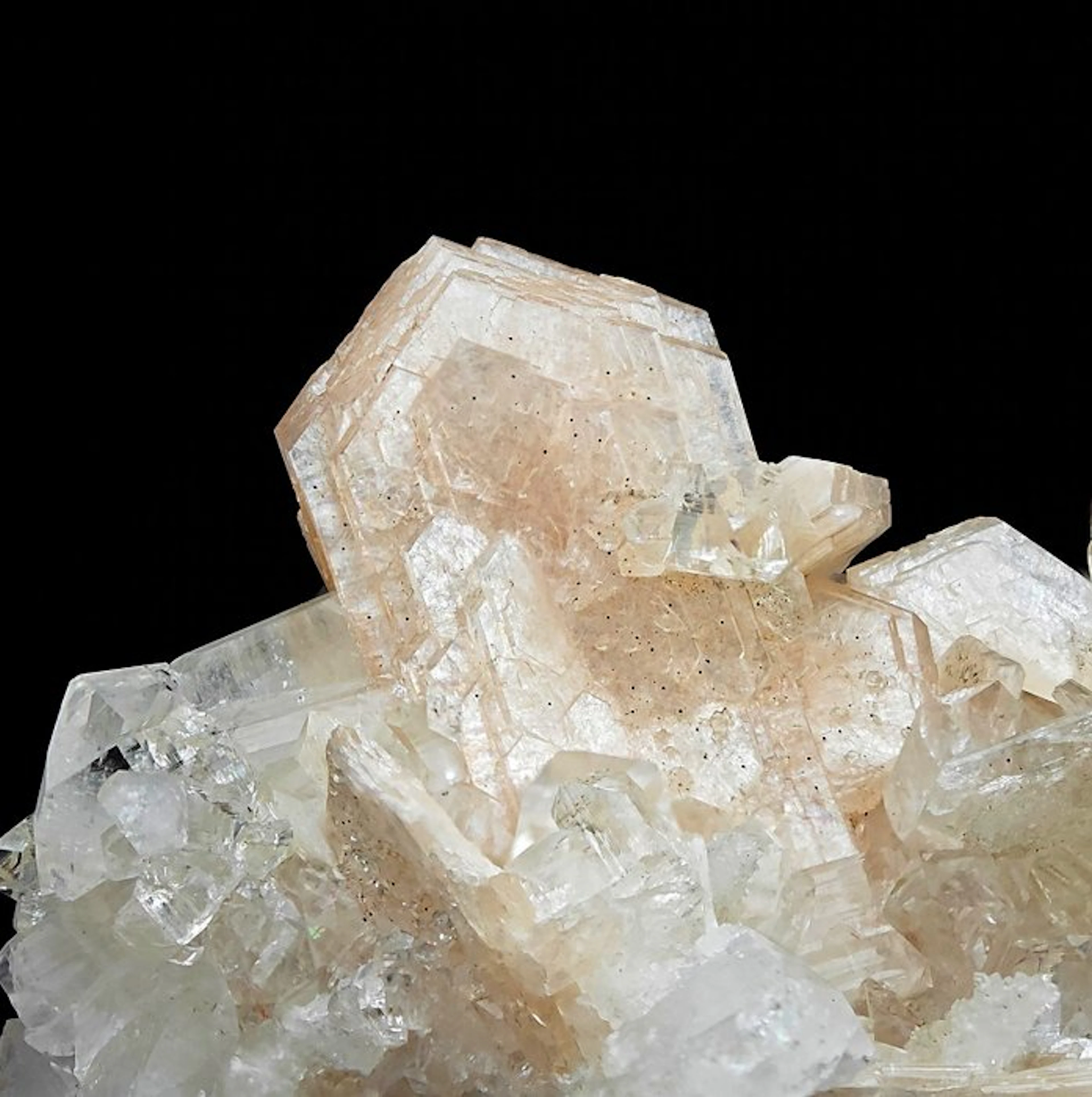 Aesthetic Stilbite roseate bi-terminated with transparent...