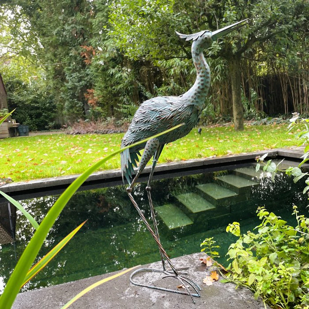 Sculpture, Prachtige reiger - 81.5 cm - Iron