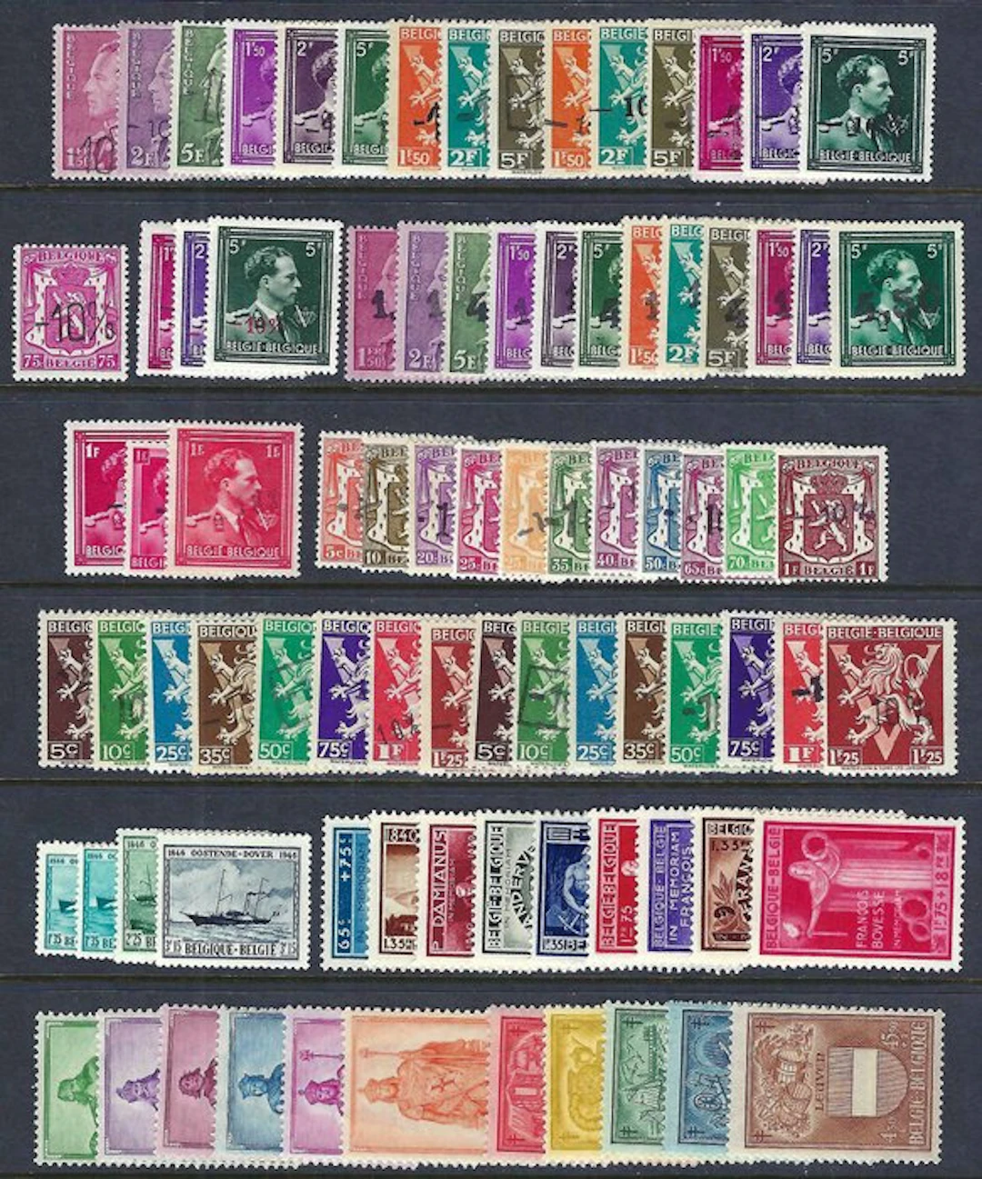 Belgium 1946 - the complete year’s issue with all series overprints