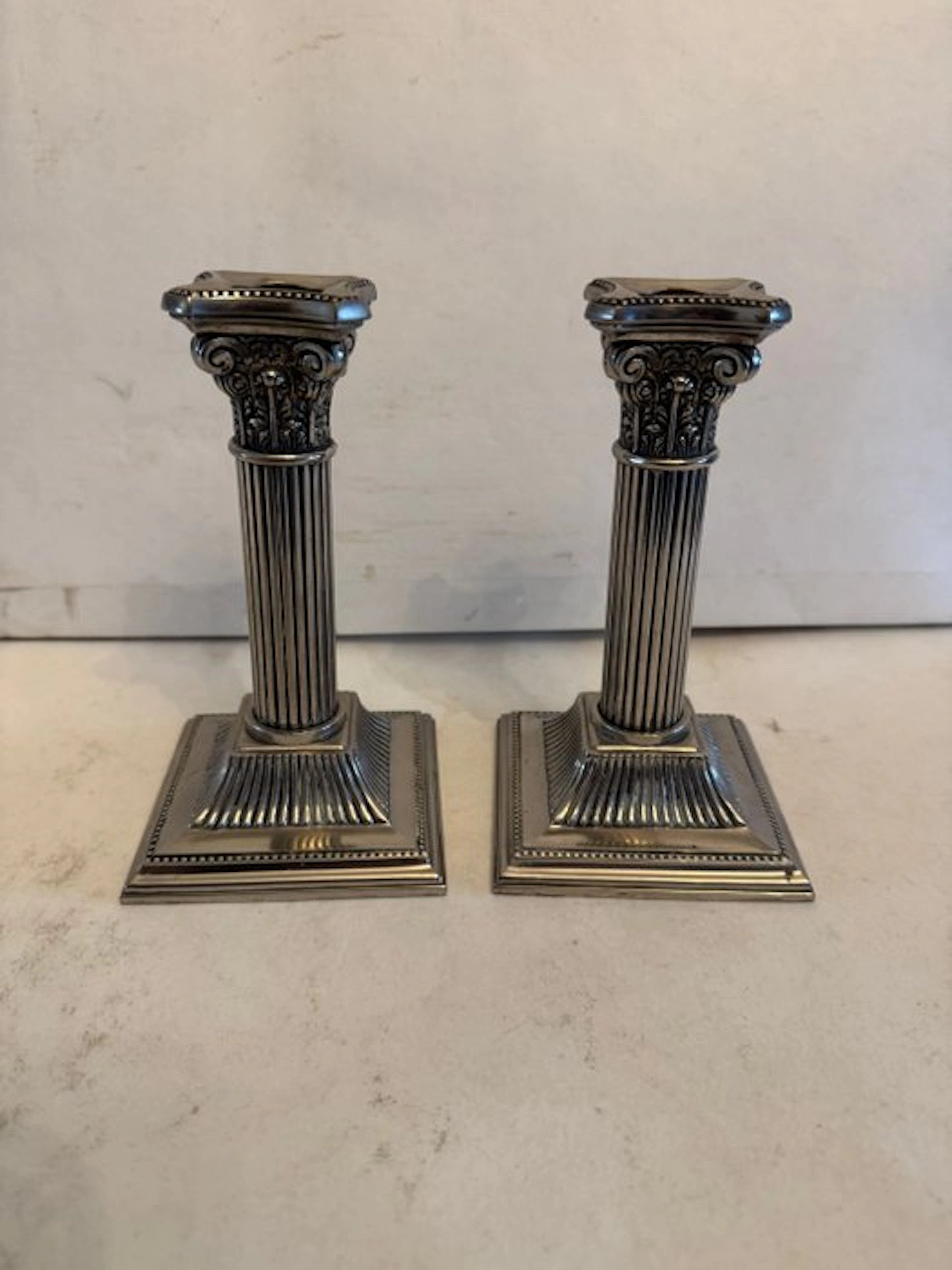 Candlestick (2) - Silver plated brass