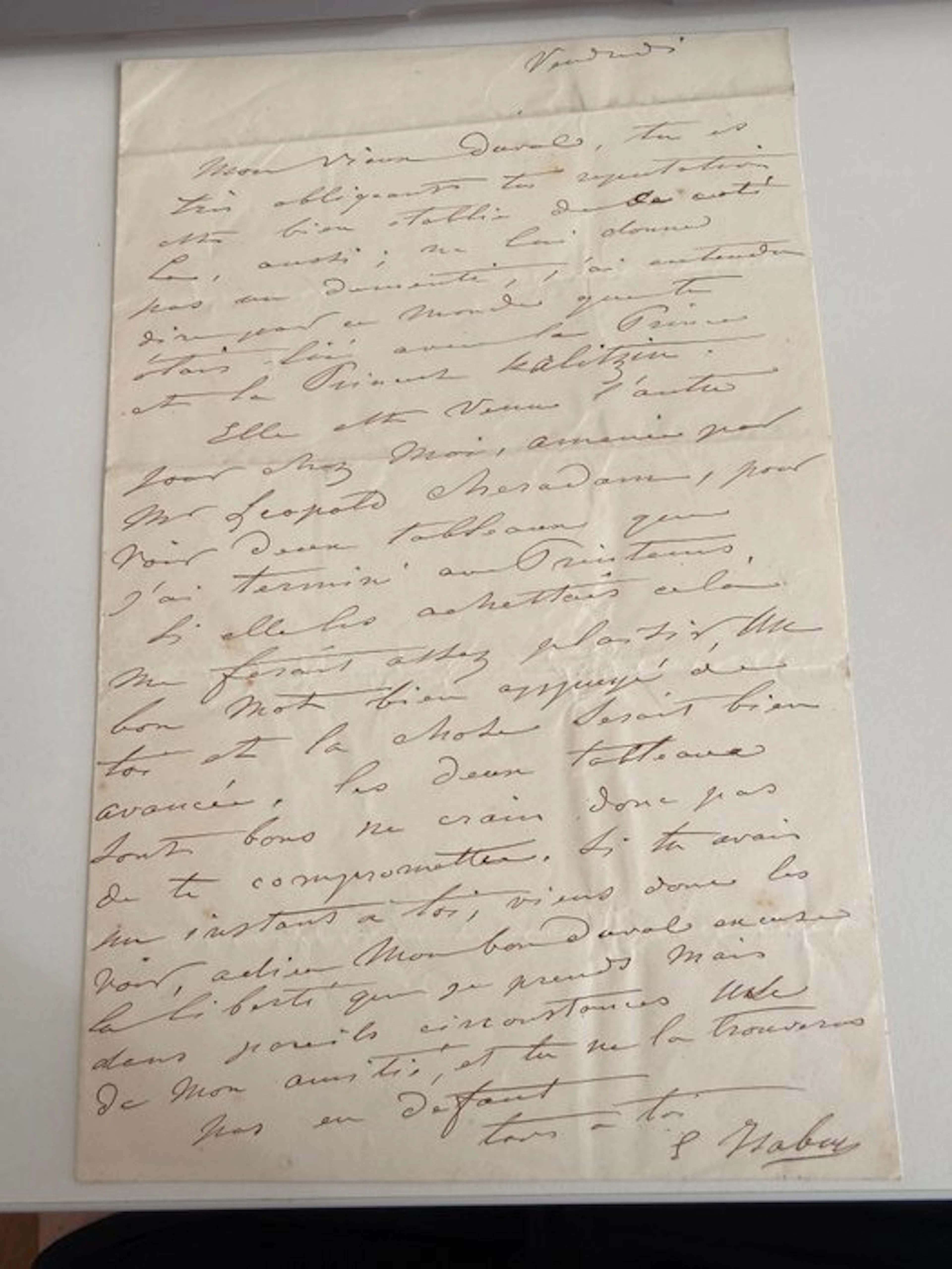 Eugène Isabey - LETTRE AUTOGRAPHE SIGNÉE D'EUGÈNE ISABEY (1803-1886) - 1850