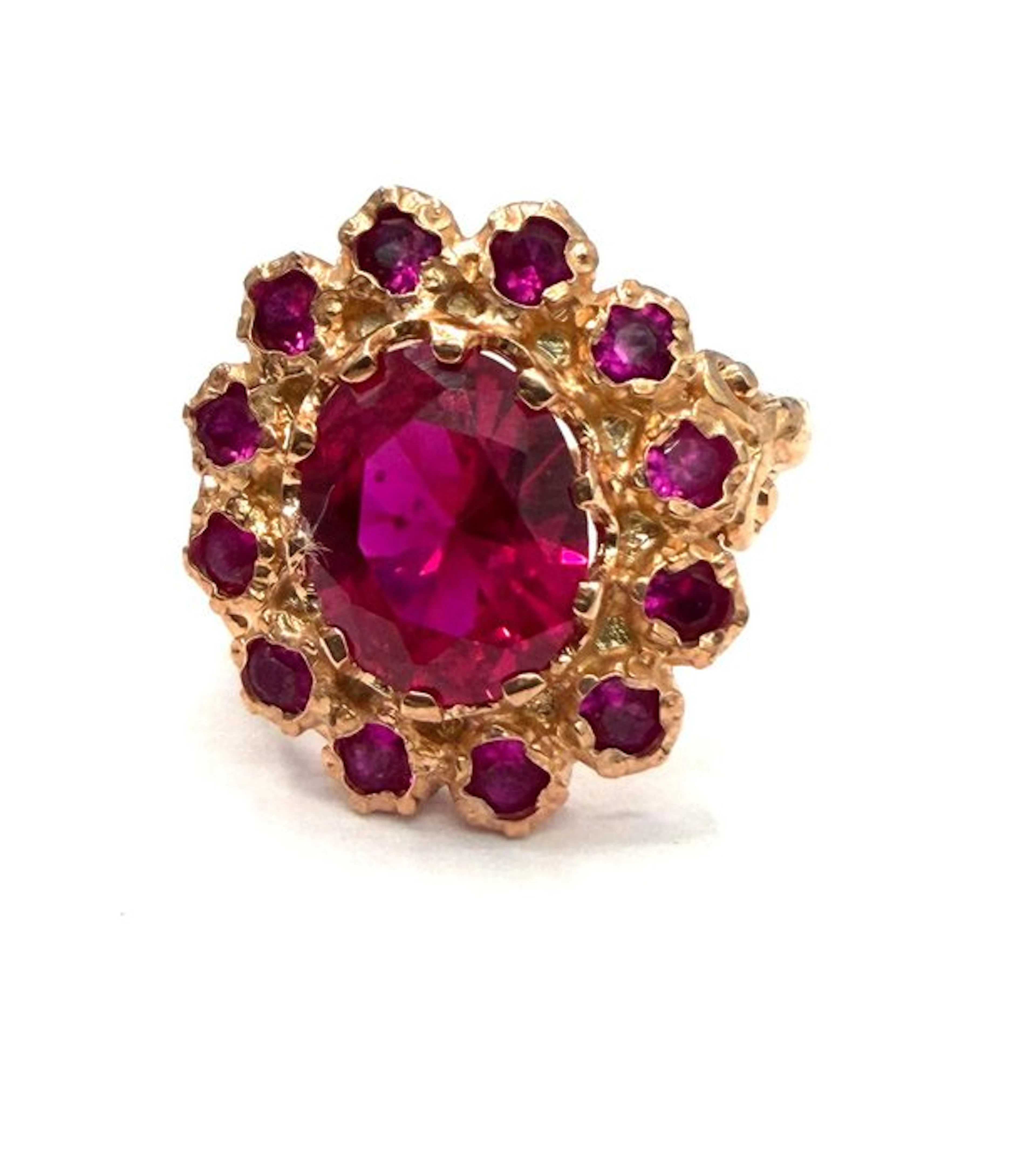 No reserve price - Ring - 9 kt. Rose gold, Silver Spinel