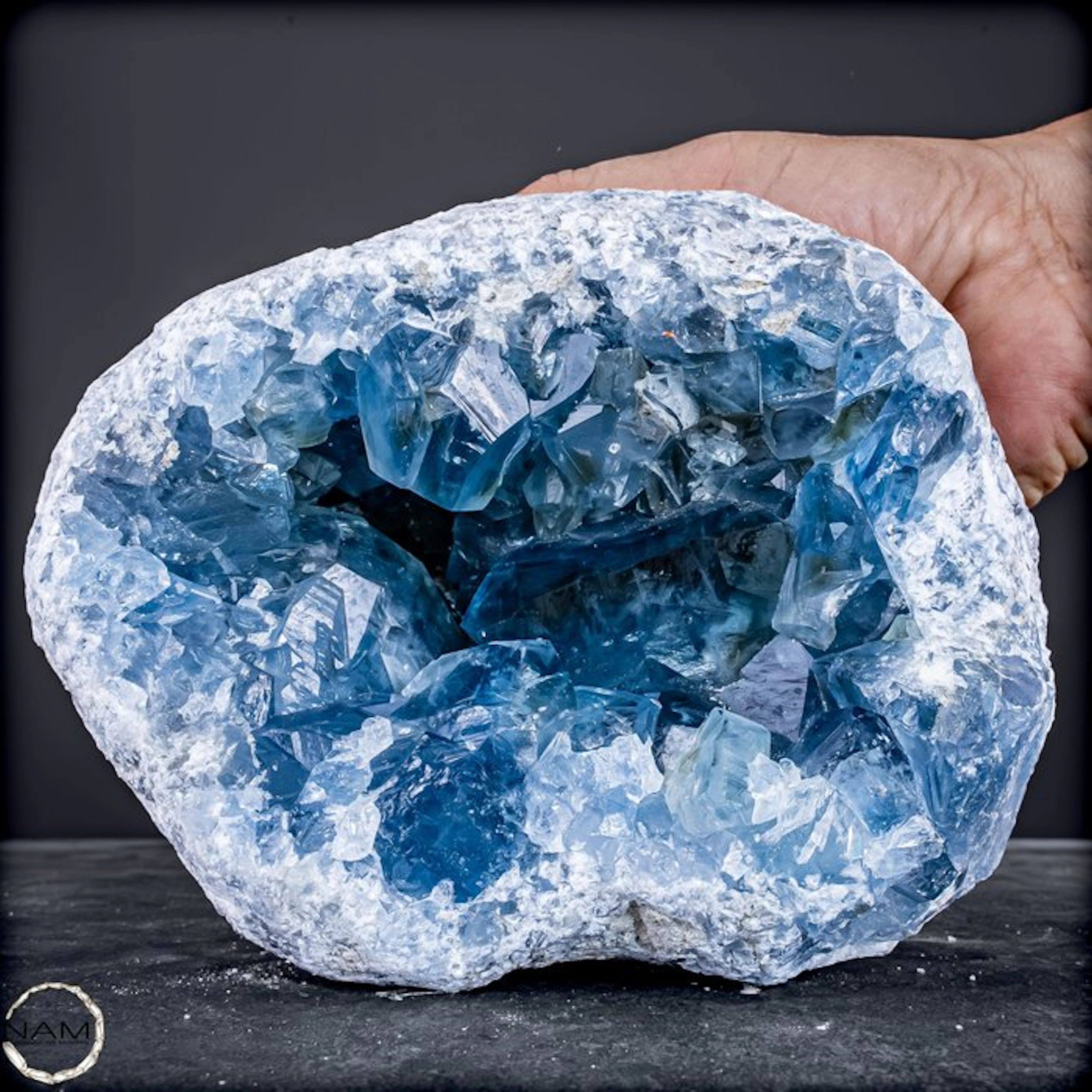 Natural Celestite druse – Sky-blue treasure from the earth.- 4593.67 g