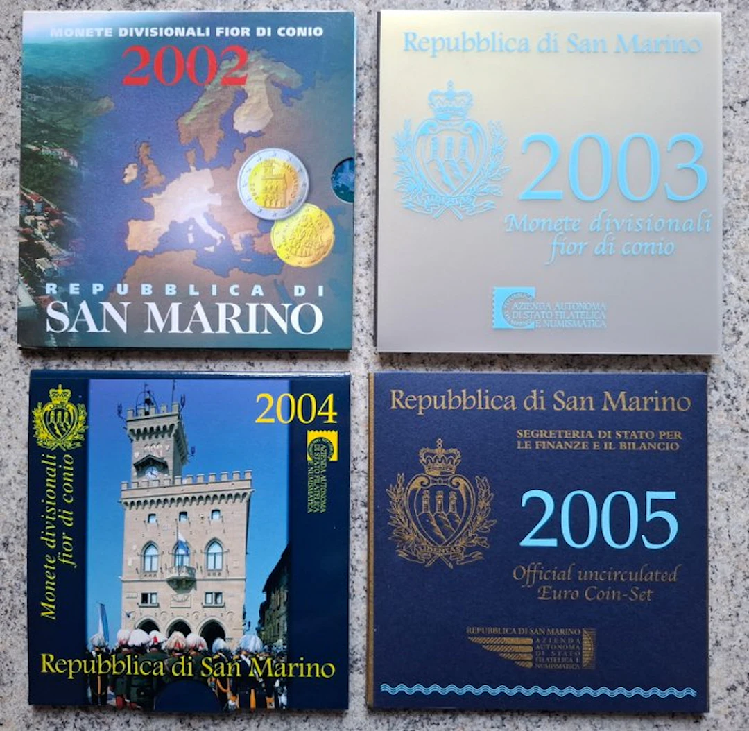 San Marino. Year Set (BU) 2002/2005 (4 sets) (No reserve price)
