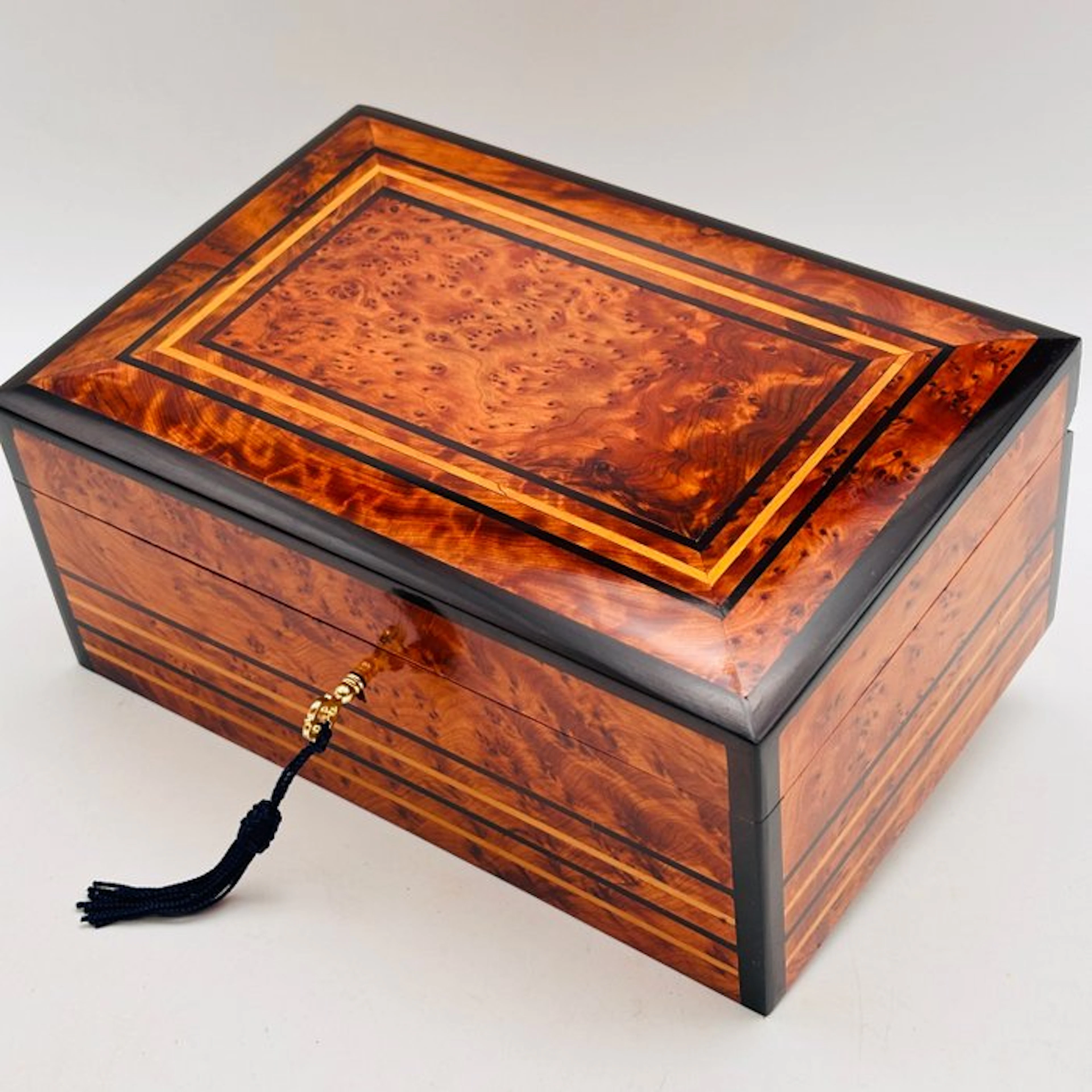 Jewellery box - Thuya wood, wood, marquetry, Tree of Life