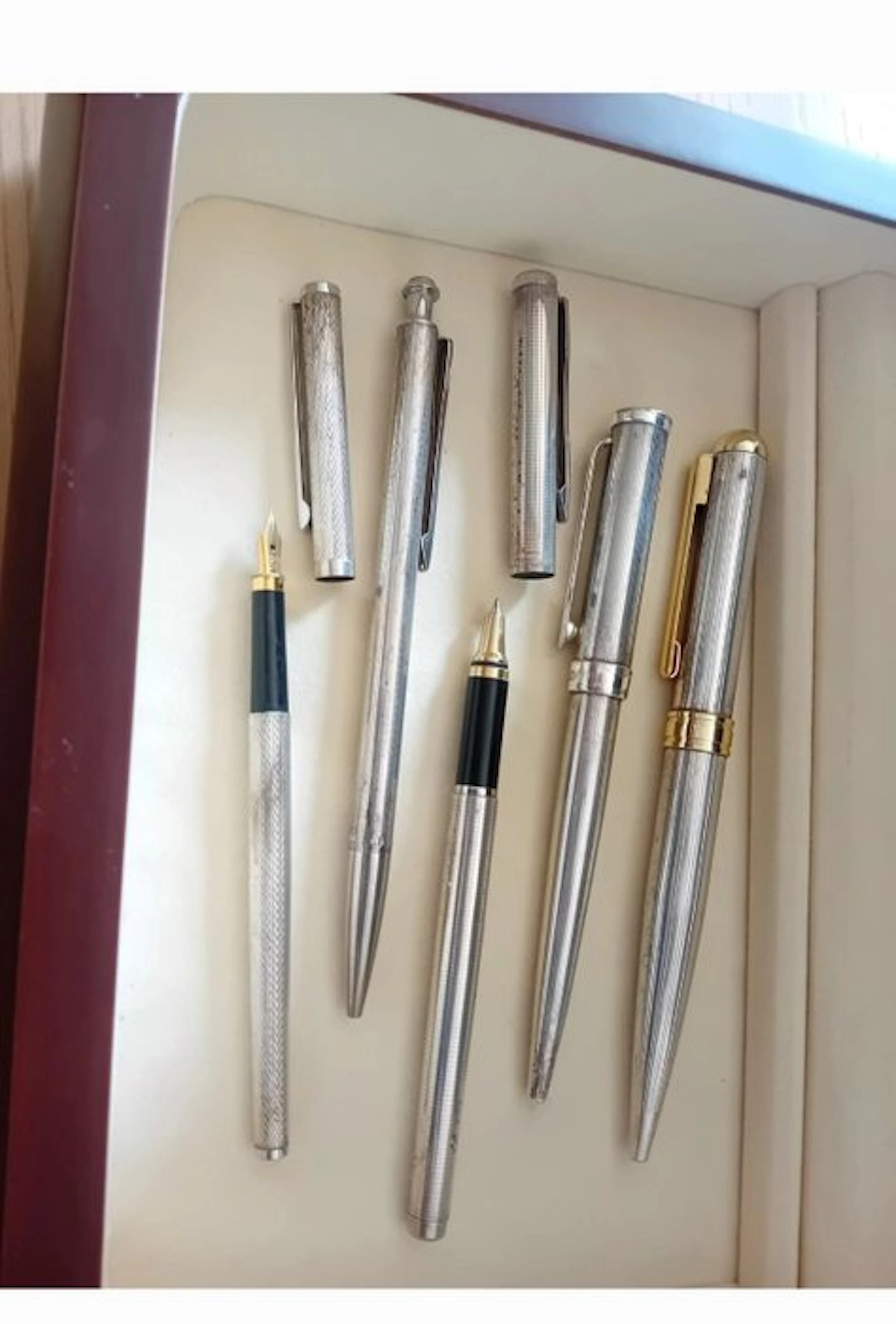 Lot of 5 silver pens - No reserve price - Pen set