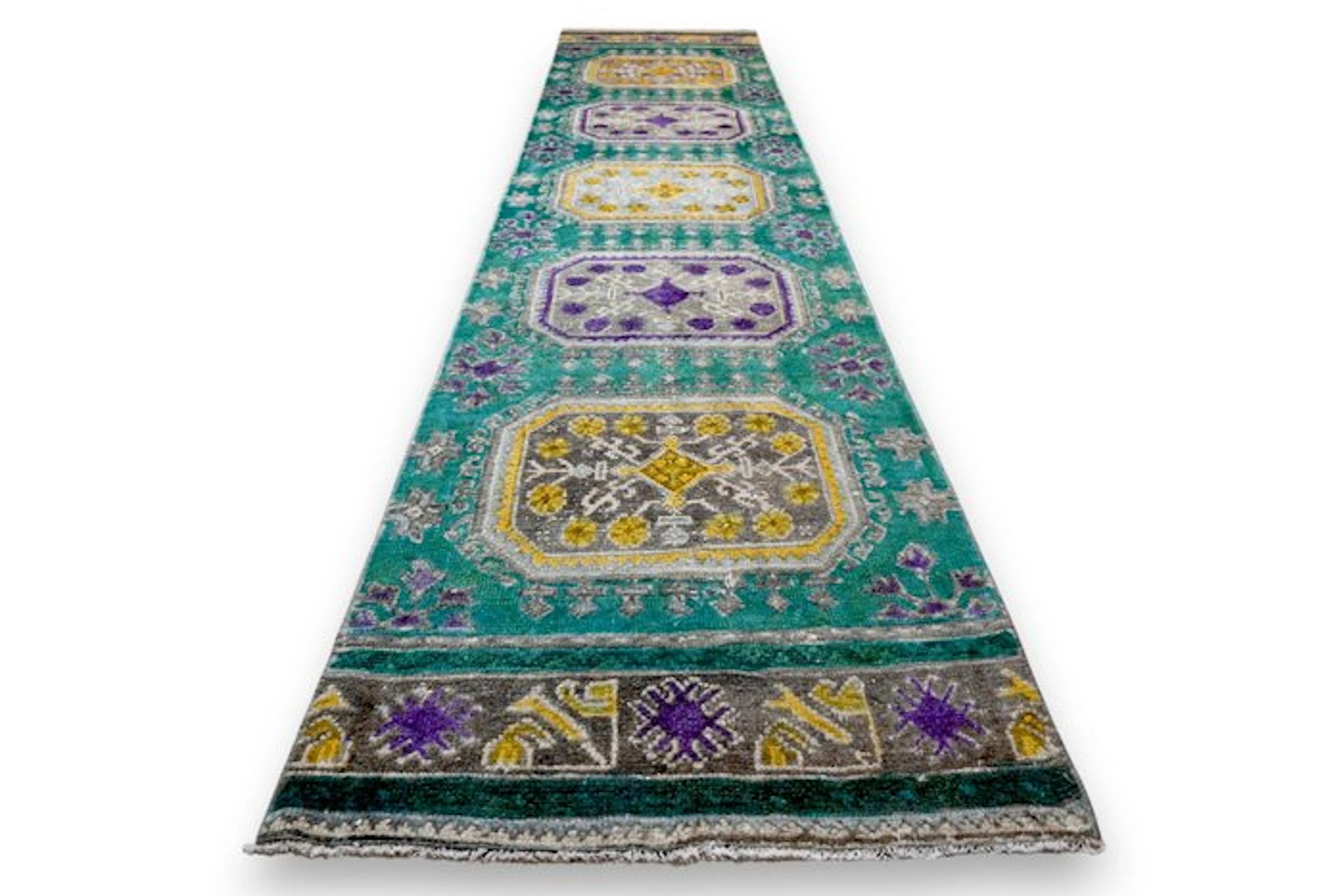 XL vintage Usak - Runner - 390 cm - 85 cm - with certificate