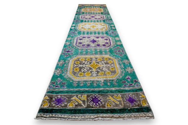 XL vintage Usak - Runner - 390 cm - 85 cm - with certificate