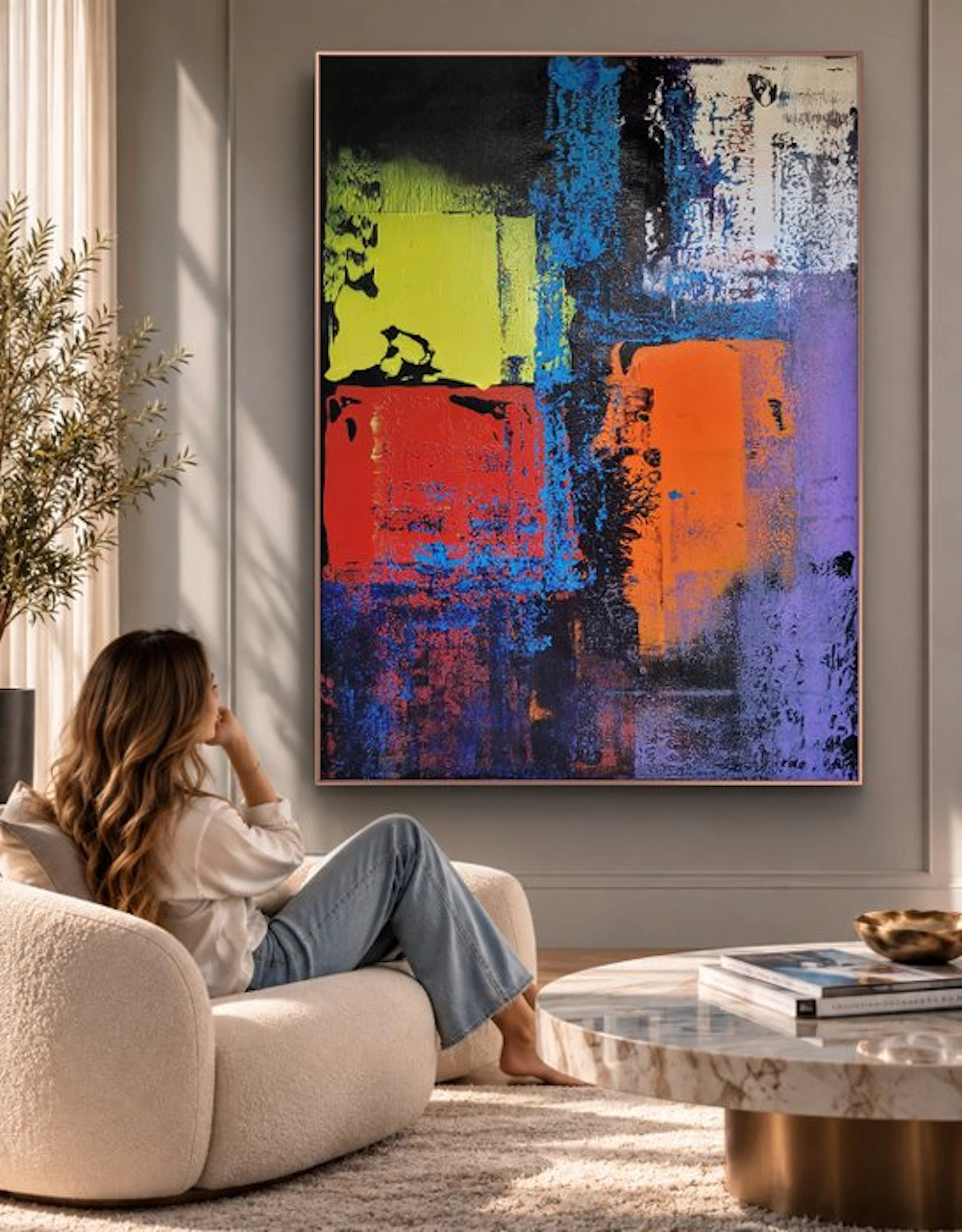 Lyora Art - COLOR FIELD FLOW No. 112 – (XL) Acrylic painting - Hand signed
