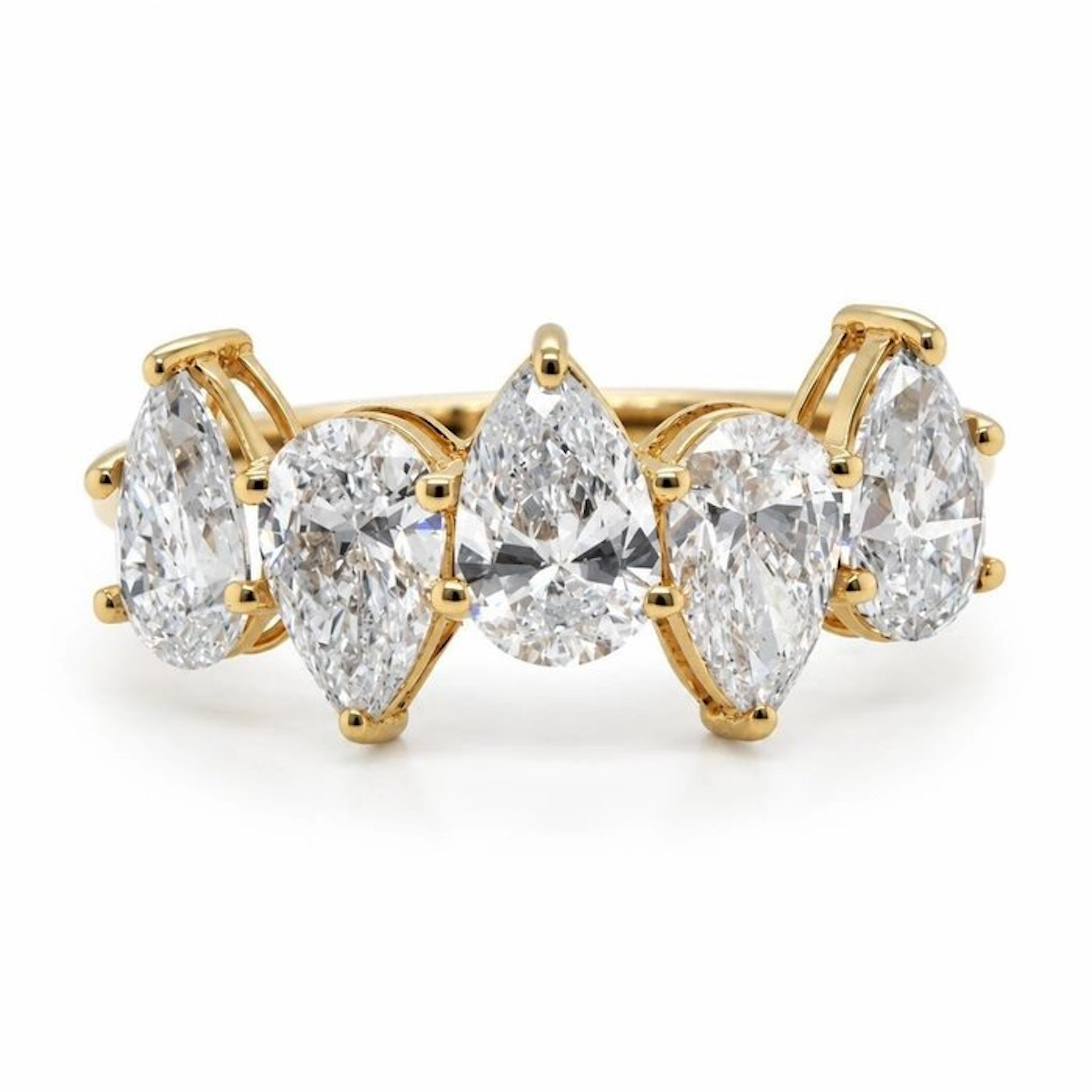 No reserve price - Ring - 14 kt. Yellow gold - 2.08ct. tw. Diamond (Lab-grown)